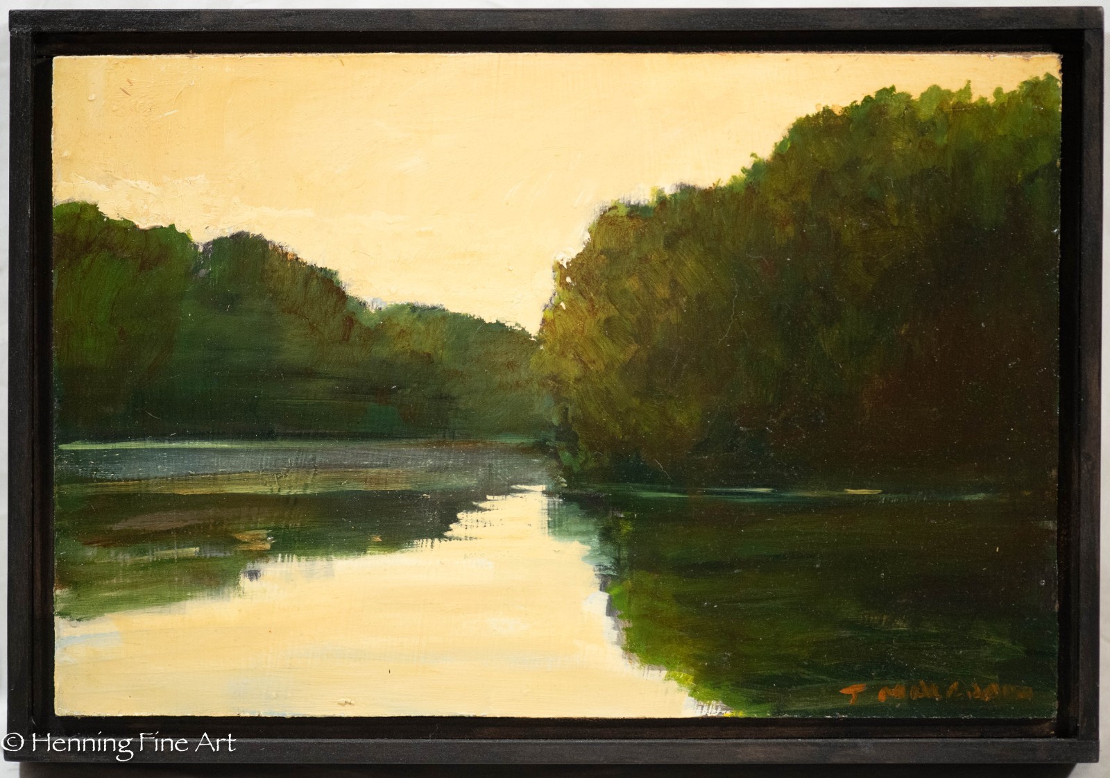 Jonathan MacAdam Oil Painting of Concord River at Dusk, Massachusetts Fine