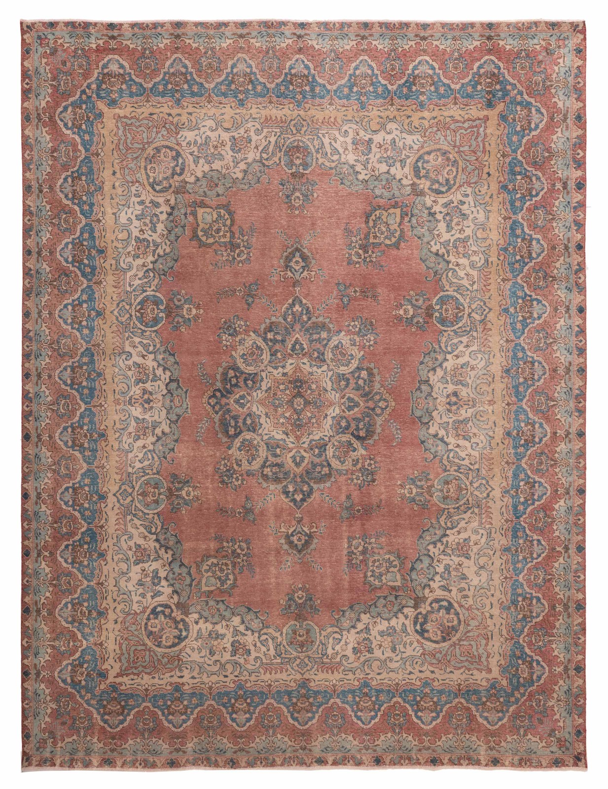 Vintage Hand-Knotted Area Rug 9'9