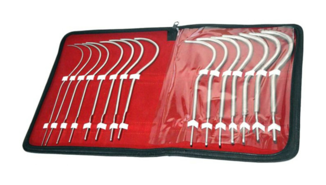 Guyon Urethral Sound Kit, Medical Grade 316L Surgical Steel 15 Pcs Sounding Set