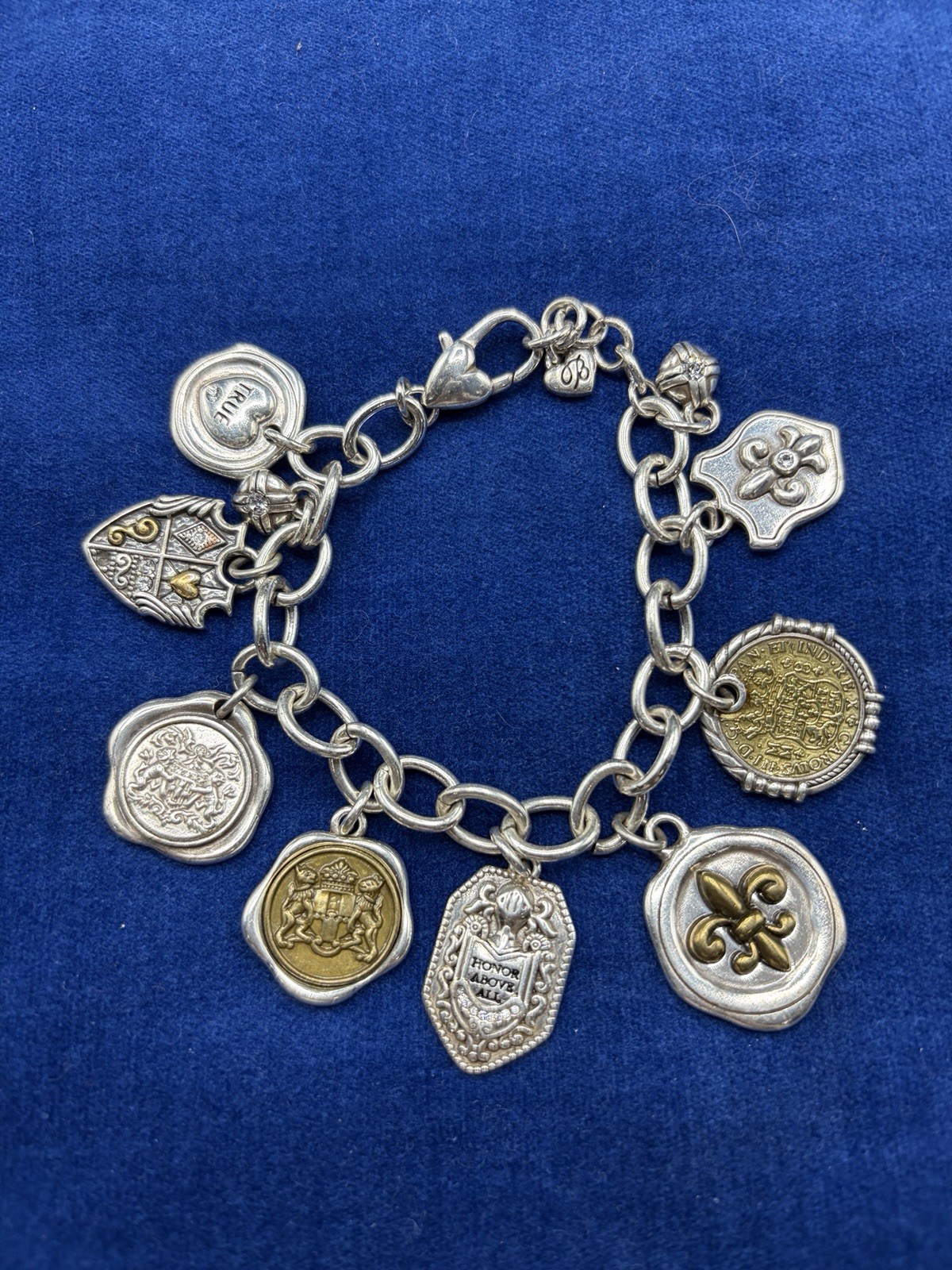 BRIGHTON HONOR ABOVE ALL TRUTH LIBERTY JUSTICE CHIVALRY VALOR SILVR BRACELET