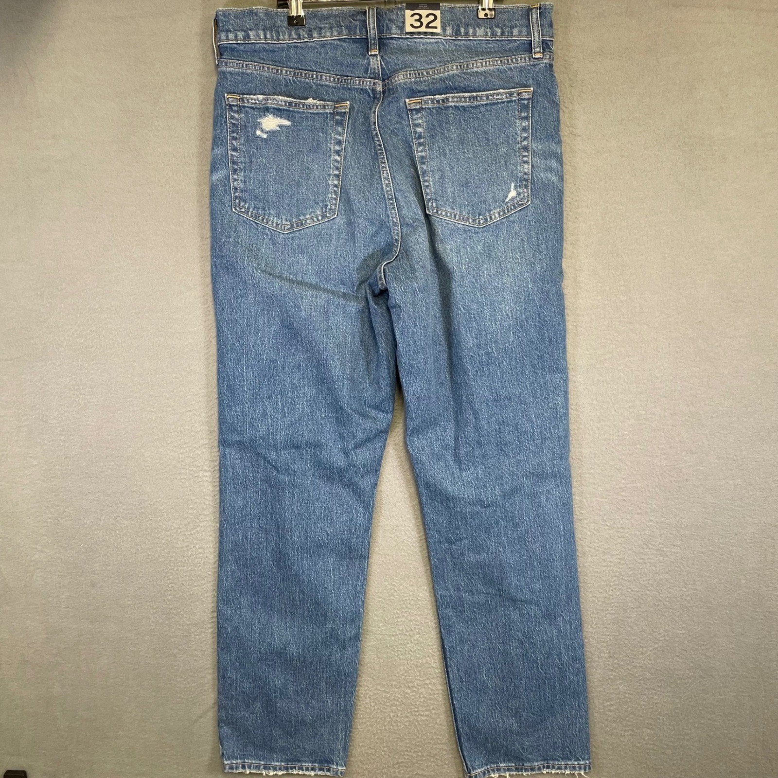 Gap Cheeky Straight Jeans Womens 32/14 Tall Blue Distressed High Rise 630193