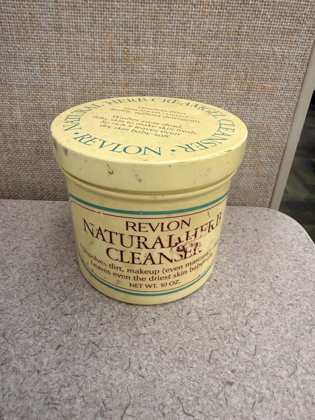 Vintage Revlon Natural Wonder Cleanser Plastic Jar Prop Display 10oz Patina