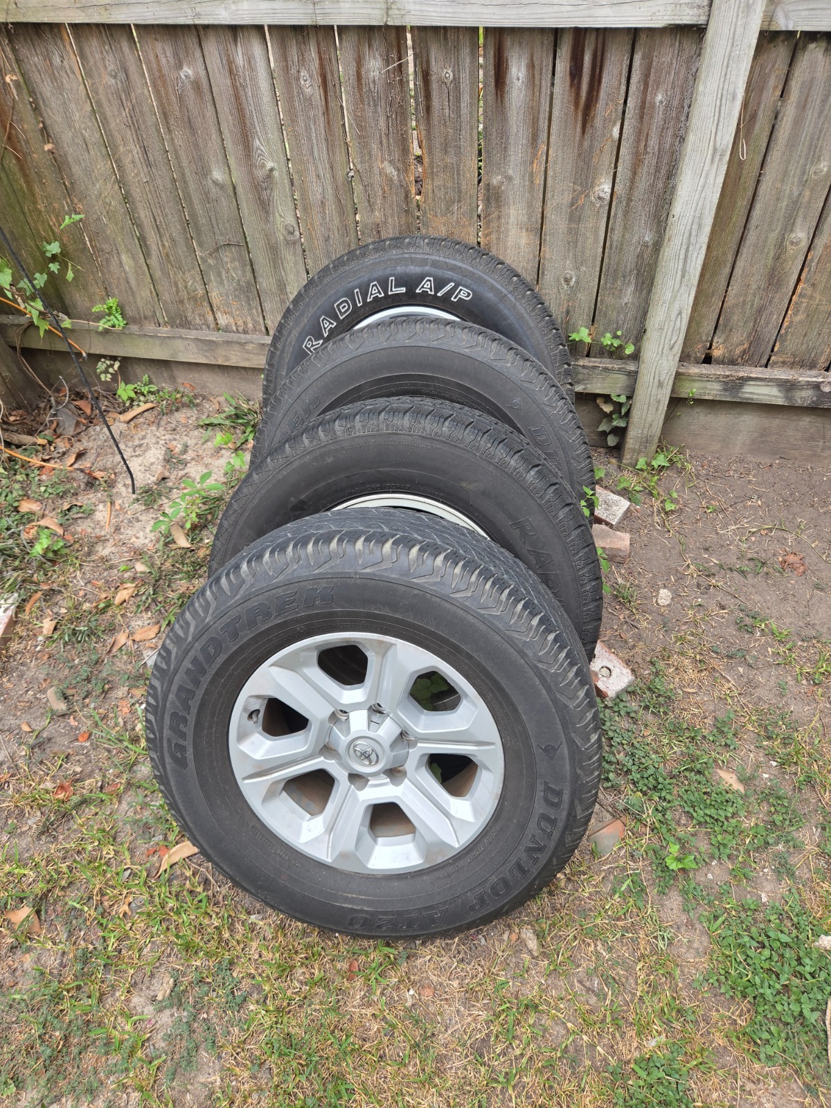 Set of 4 Toyota OEM 17” Wheels/Rims with Dunlop Grandtrek AT20 Tires
