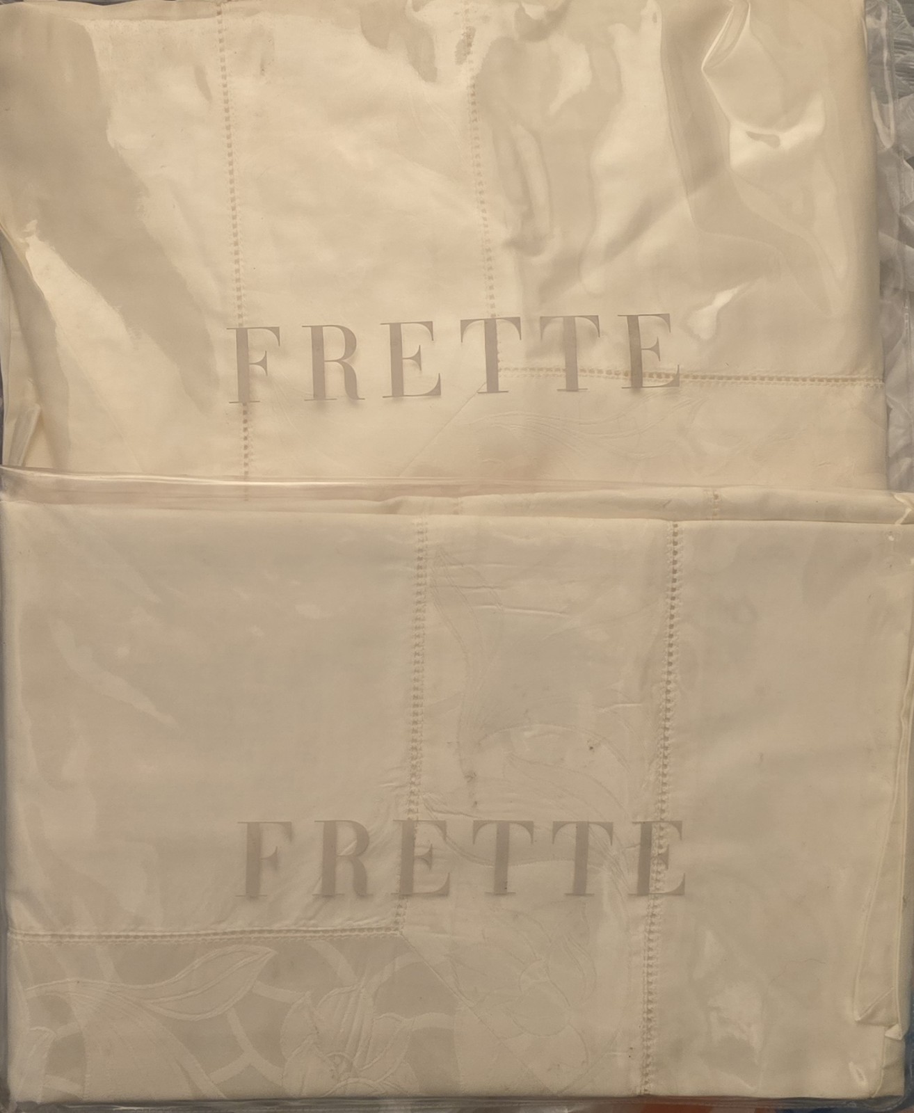 2 FRETTE  COUTURE BOUDOIR PILLOW SHAM ROSE SILK NEW NWT Ivory Jaquard 100%Cotton