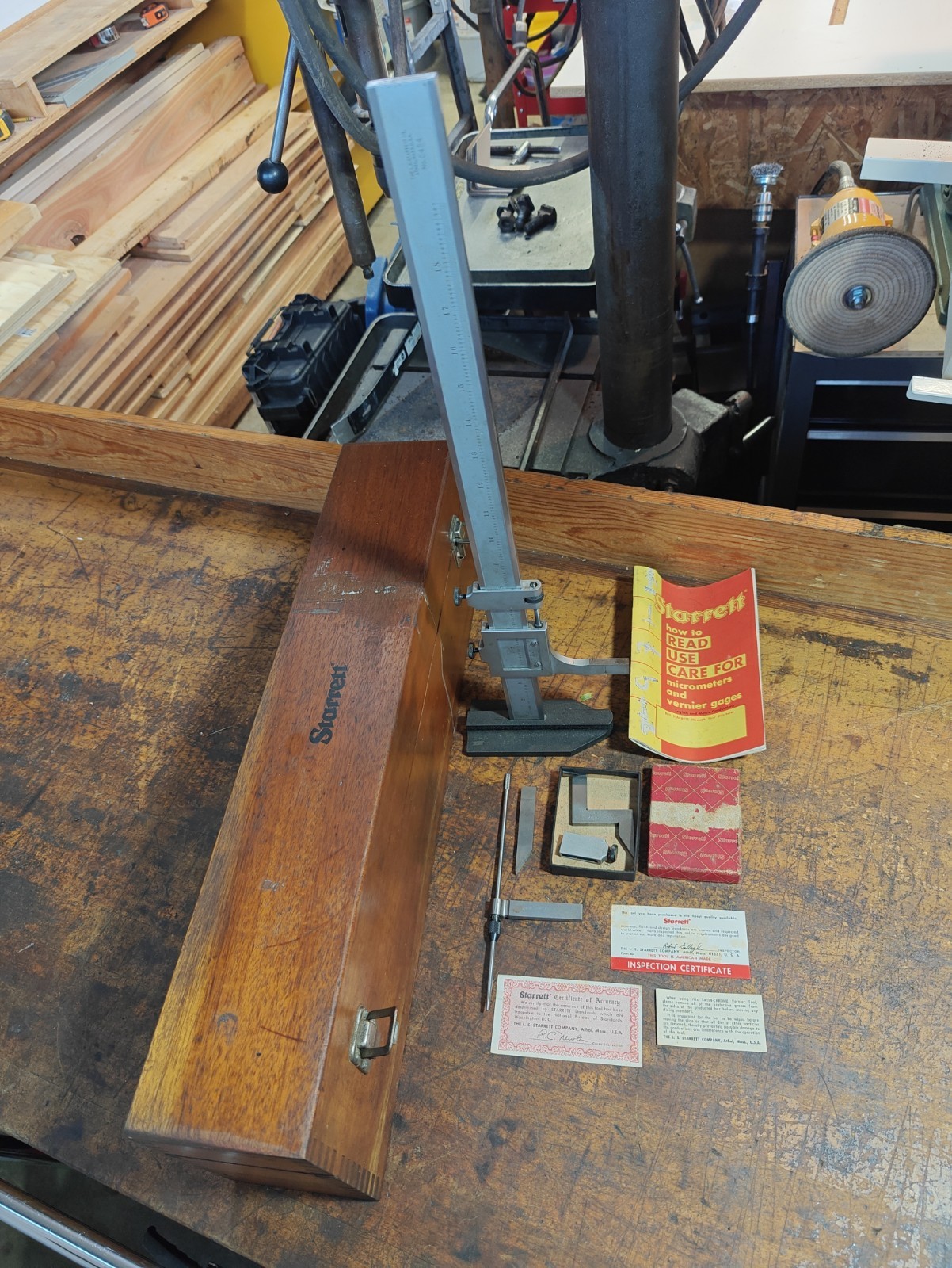 Starrett No. C454 In Original Wood Case With Papers Starrett No. C454 In Original Wood Case With Papers
