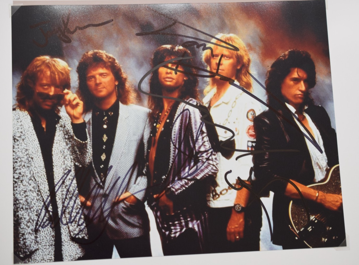 Aerosmith x5 STEVEN TYLER Complete Band Signed 8x10 Photo Epperson COA