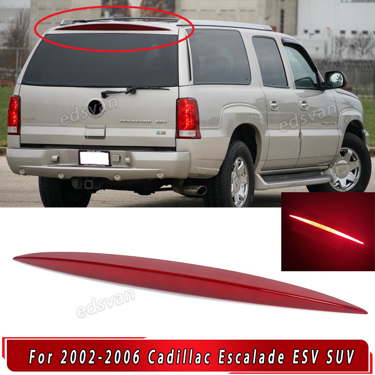 LED High Mount Third Brake Light For 2002-06 Cadillac Escalade ESV SUV 15044516 LED High Mount Third Brake Light For 2002-06 Cadillac Escalade ESV SUV 15044516
