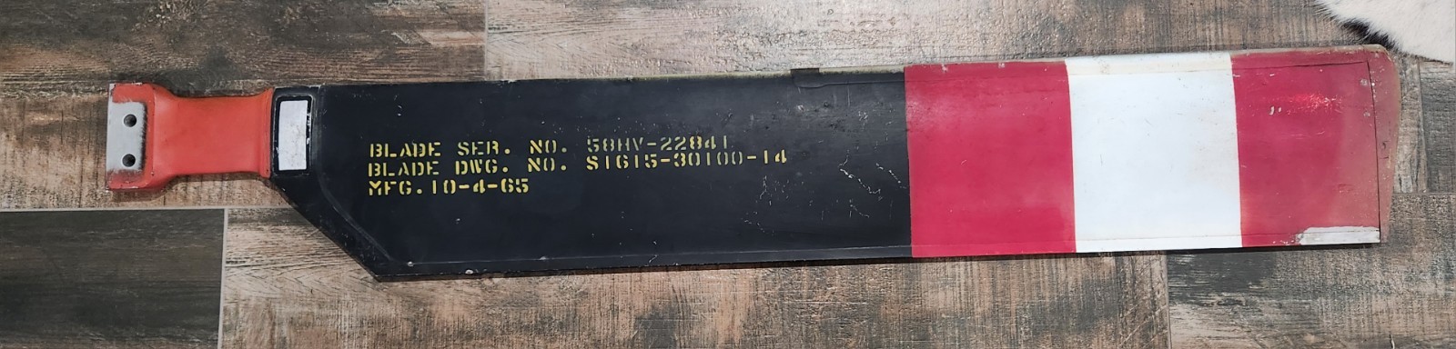 1965 Vietnam Era Sikorsky Helicopter Tail Rotor  Blade