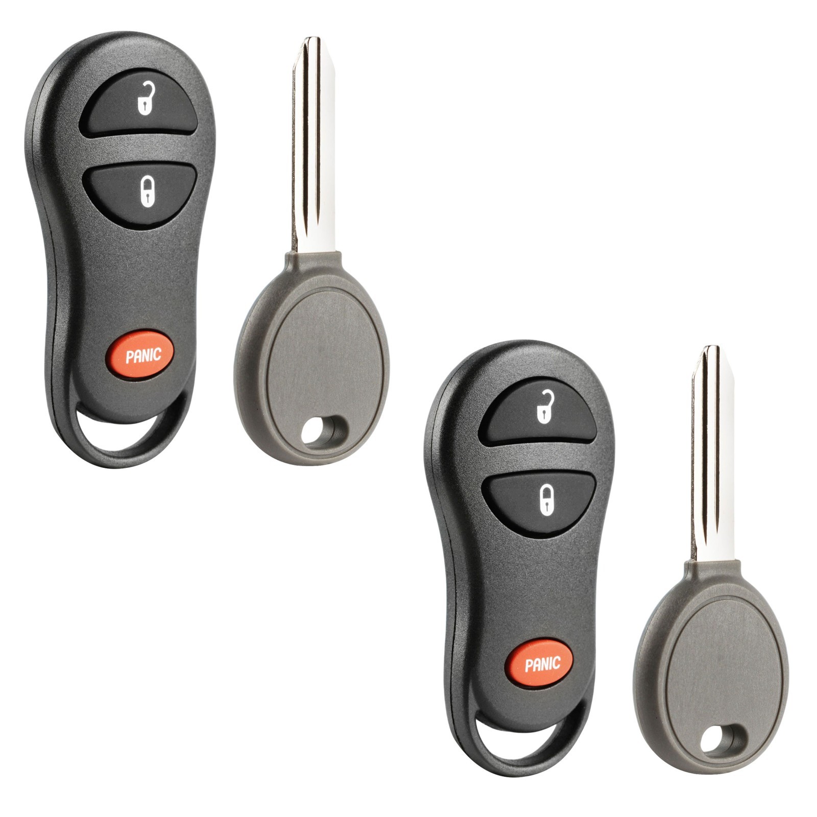 2 Replacement For 2002 2003 2004 2005 Dodge Ram 1500 2500 3500 4000 Key + Fob