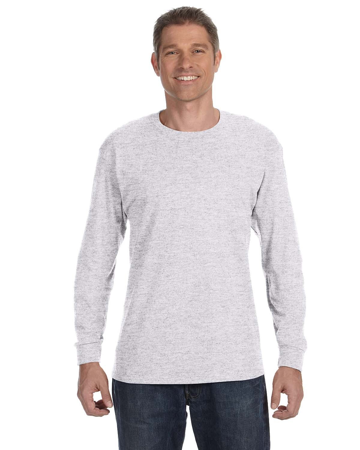 Gildan Men's Heavy Cotton Preshrunk T Shirt Long Sleeve Crew Neck T-Shirt - 5400