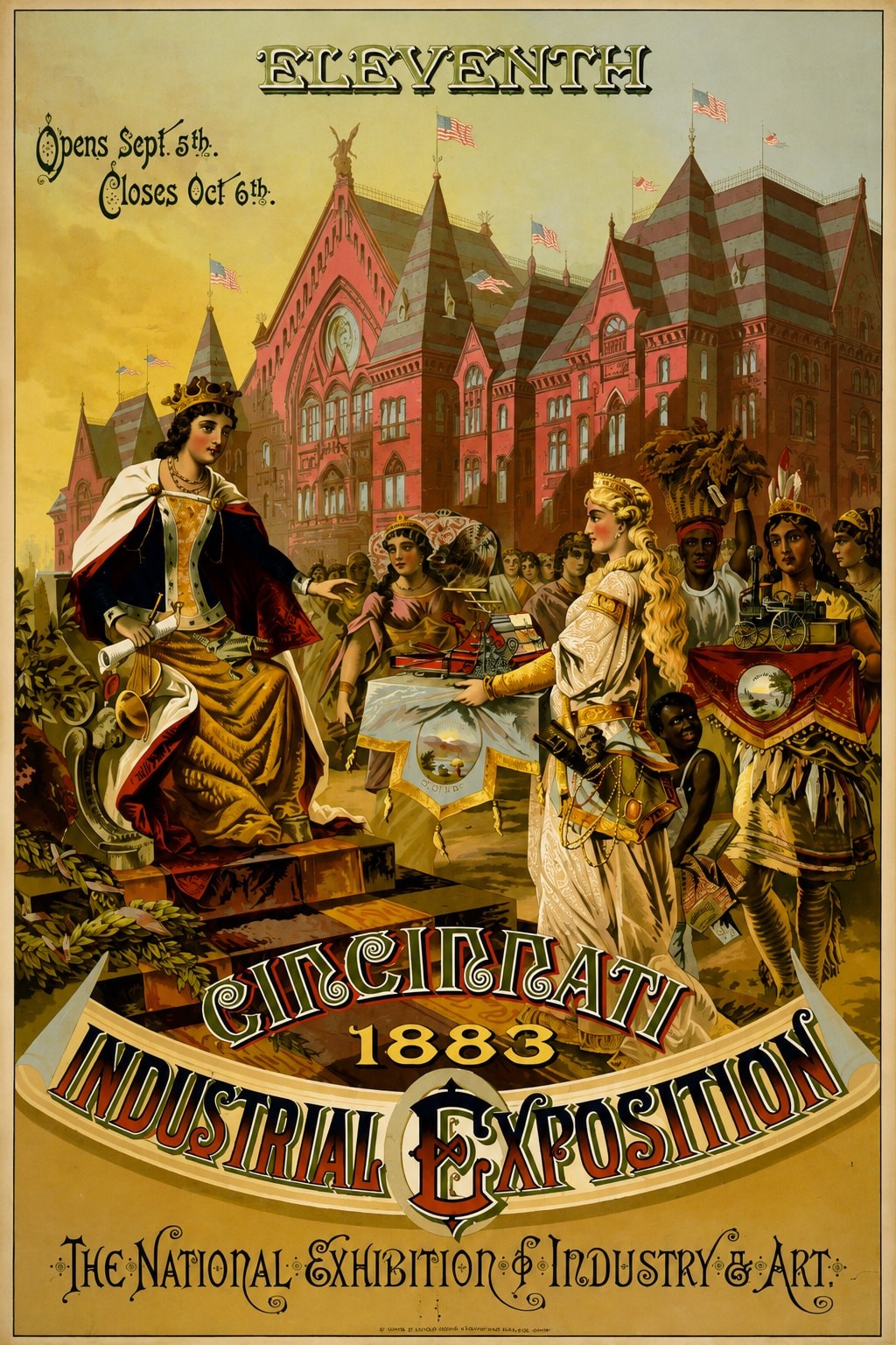 Cincinnati Industrial Exposition 1883 🎨 Rare Reprint 200gsm Paper🗞️ Hi-Res💎