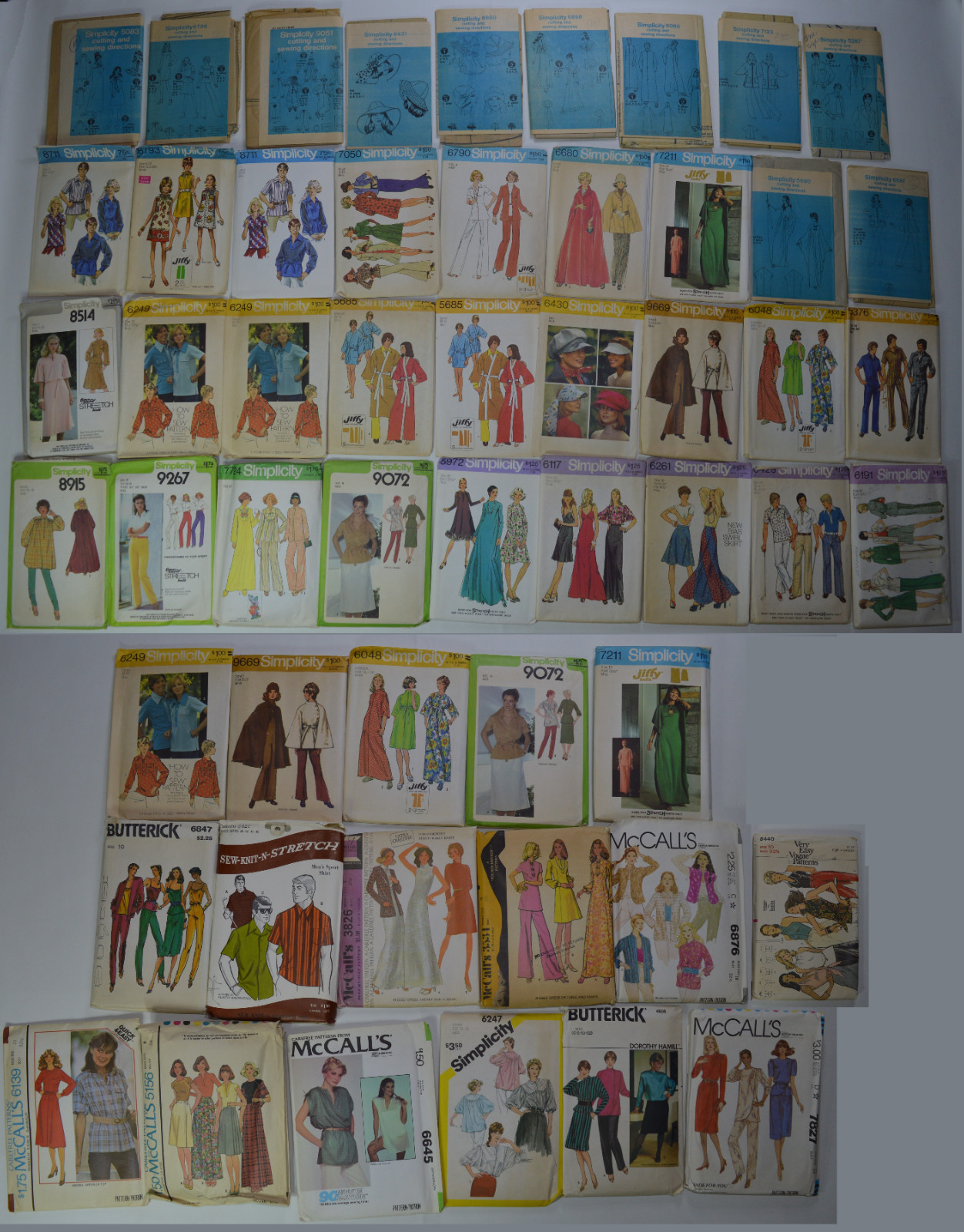 1970s 1980s Sewing Pattern Lot Cut/Uncut McCall\'s Simplicity Butterick Vogue