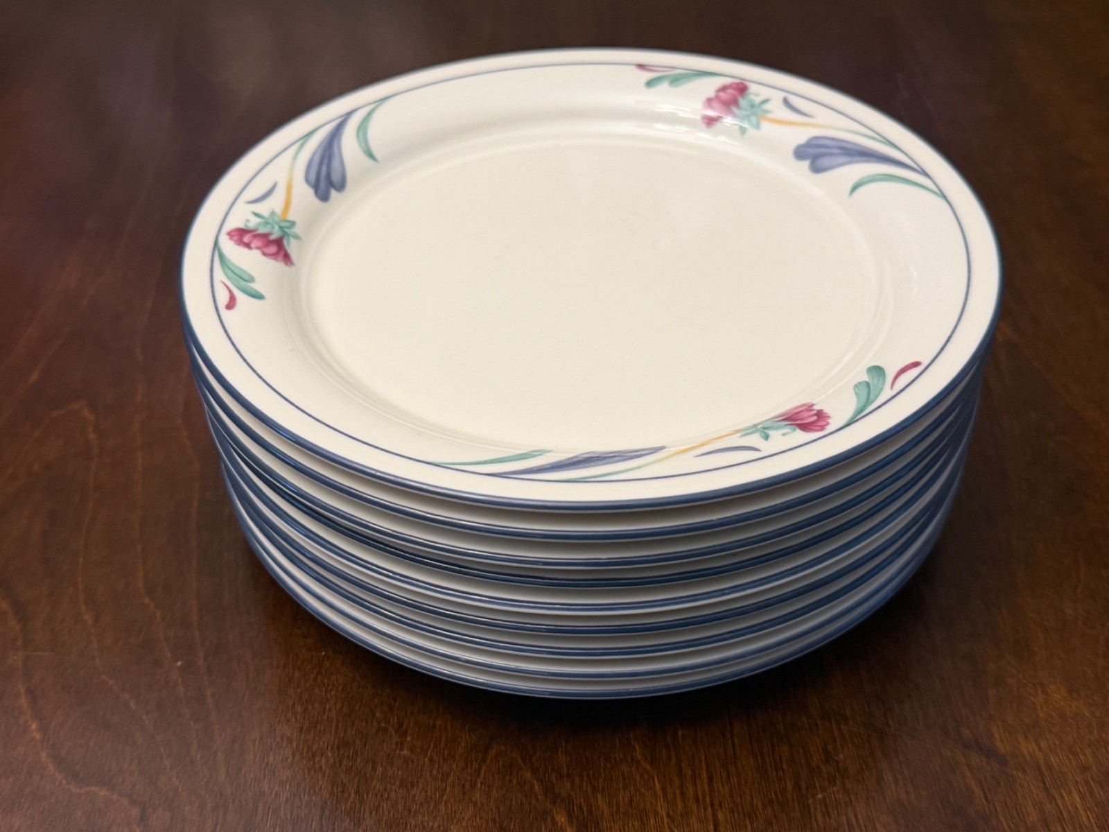 Vtg Lenox POPPIES ON BLUE Salad / Lunch Plates 8.25” - Good condition - 9 Avail