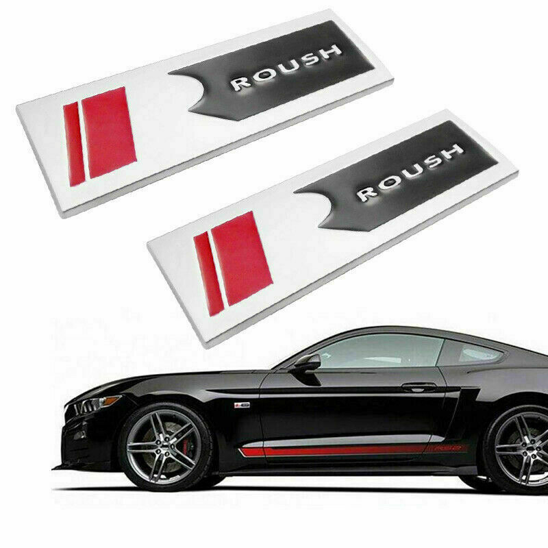 NEW 2X Metal Roush Square R Emblem Logo Body Fender Sticker Badge 05-17
