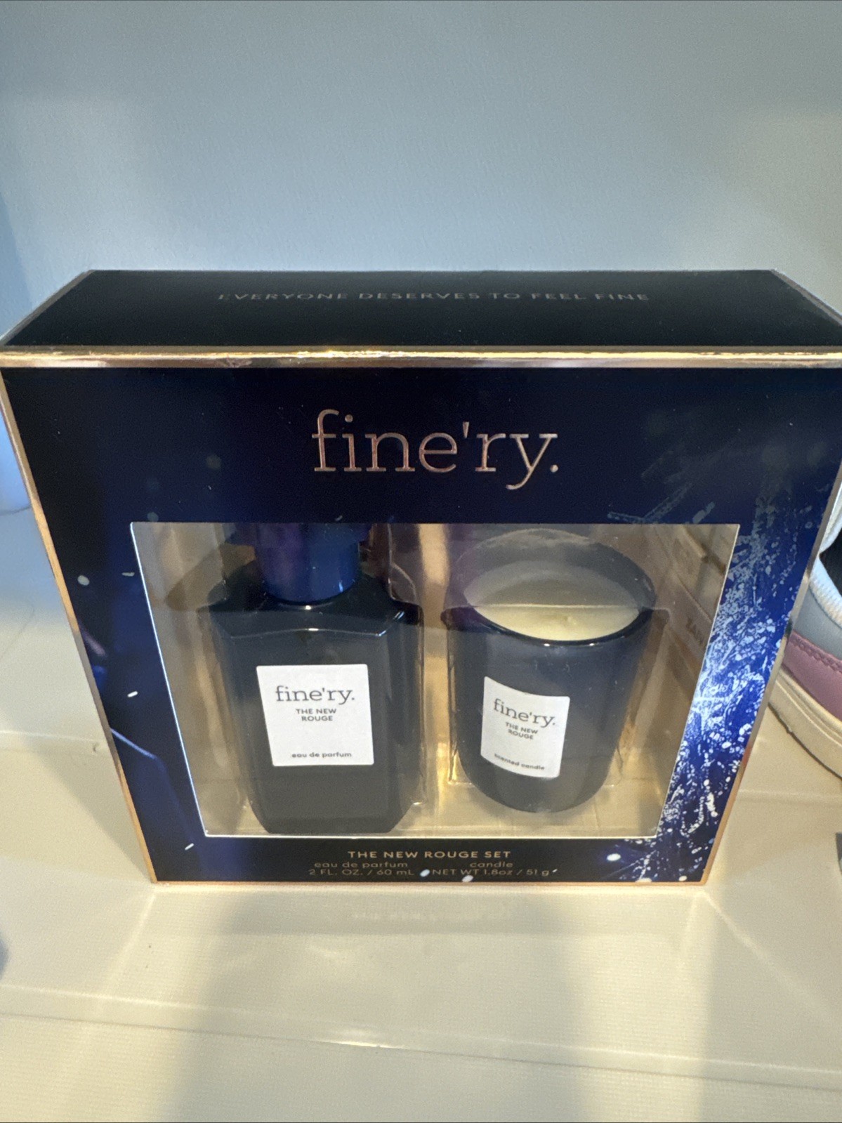 Fine\'ry The New Rouge Eau de Parfum 2oz + Scented Candle Gift Set NIB
