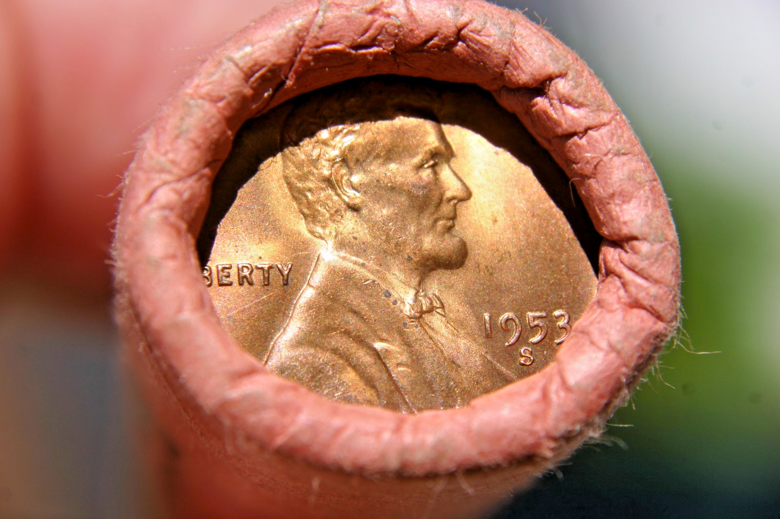 1953 S LINCOLN CENT ORIGINAL BANK WRAP ROLL Brandt OBW PENNY UNC ROLL