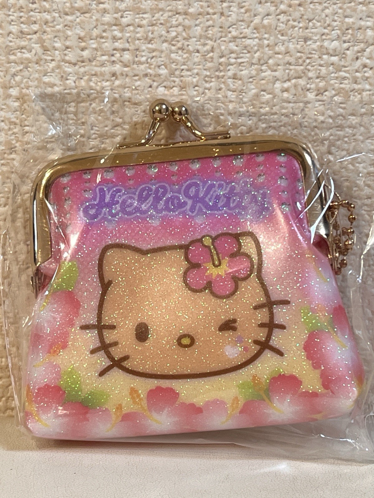Suntanned Hello Kitty coin purse Kiss-lock pouch Clasp pouch From Japan
