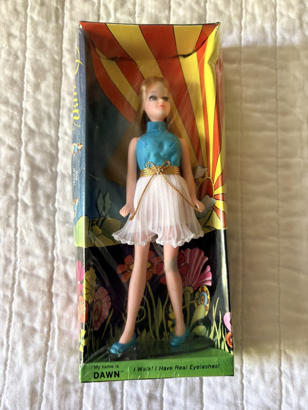 Vintage 70’s Topper Dawn Blonde Doll Original Real Eyelashes NIB