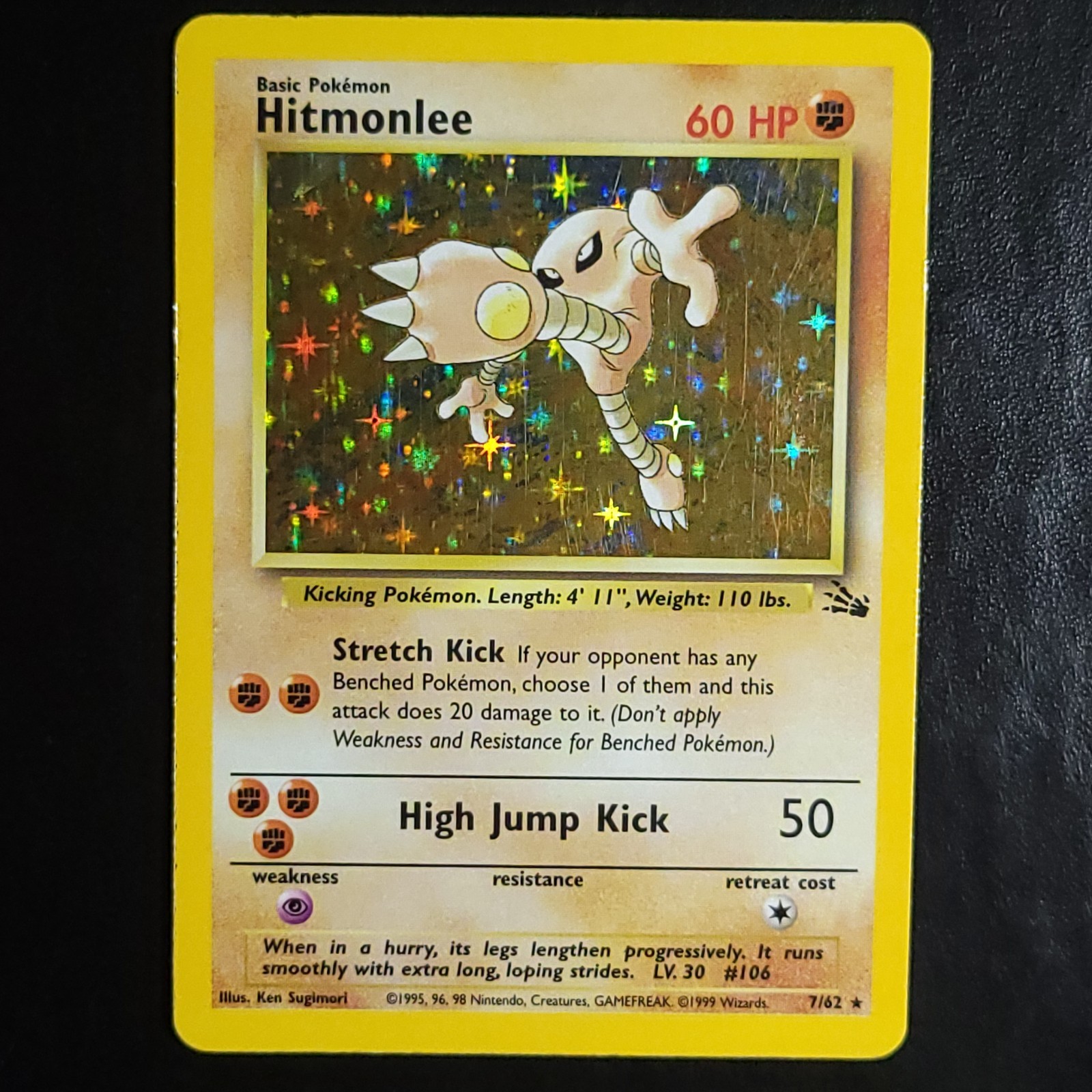 Hitmonlee 7/62 Fossil Holo (LP)