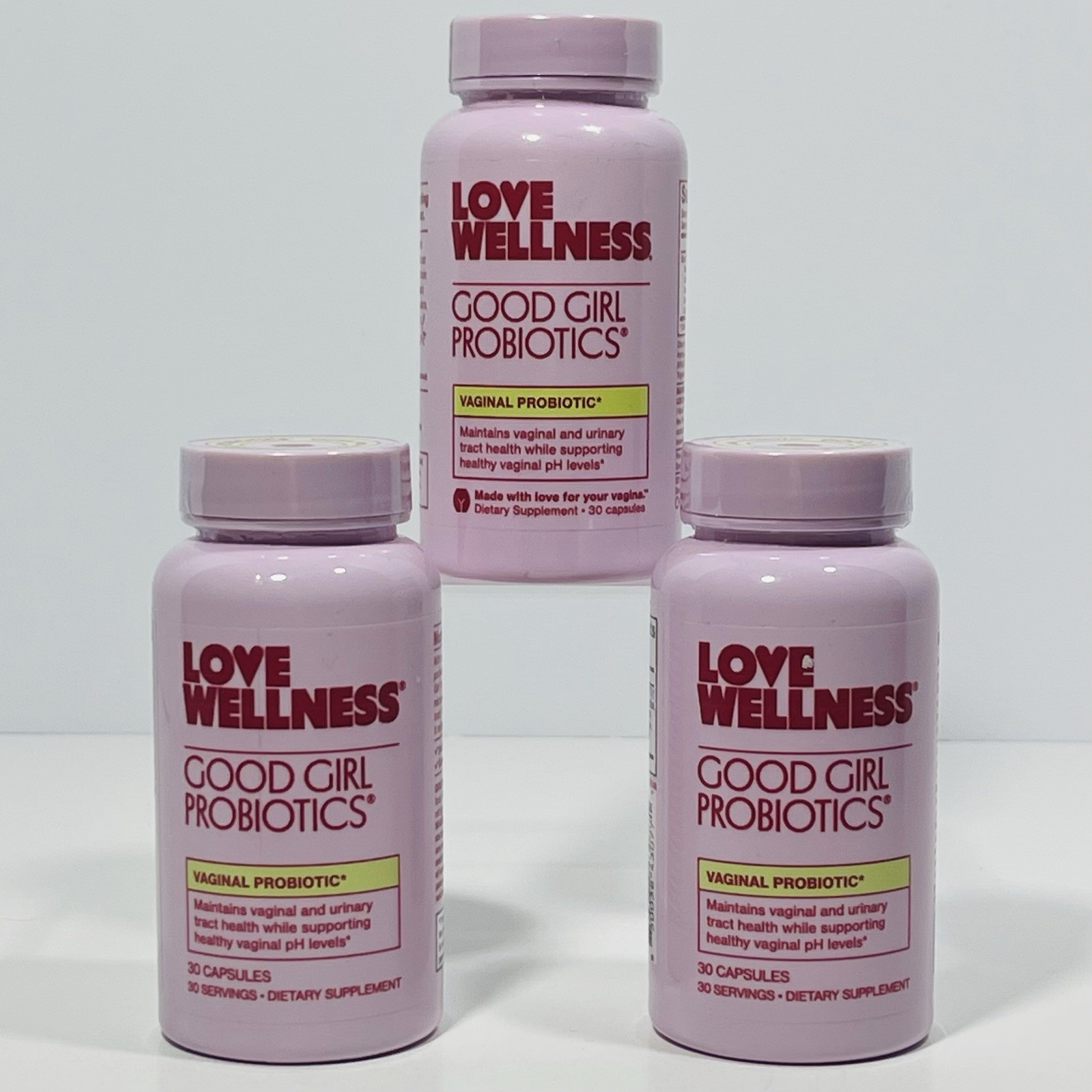 New Lot Of 3 Love Wellness Good Girl Probiotic Feminine Health 30 Count Each