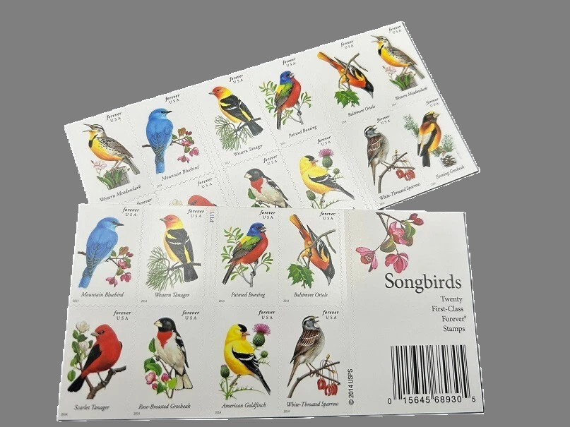 2014 Songbirds Booklet Stamps 100 pcs Complete MNH Lot
