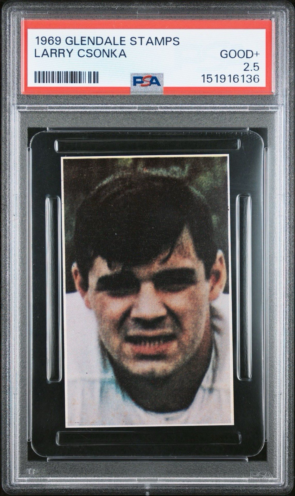 1969 Larry Csonka Rookie POP 1 Rarest v Topps RC Glendale Stamp HOF Card PSA 2.5