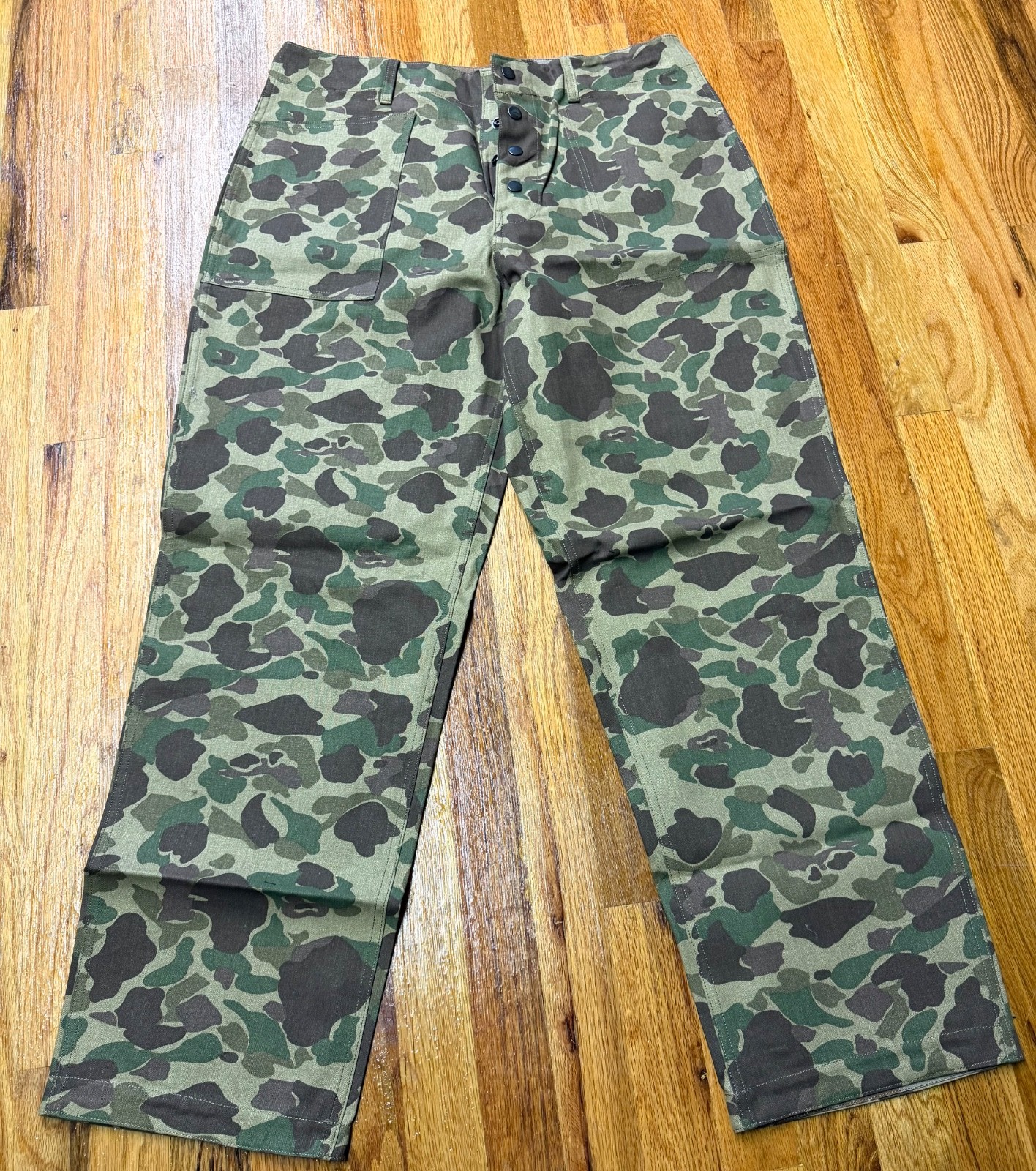 WWII US USMC MARINE P1942 P42 CAMO HBT COMBAT FIELD TROUSERS-SIZE LARGE 36 WAIST