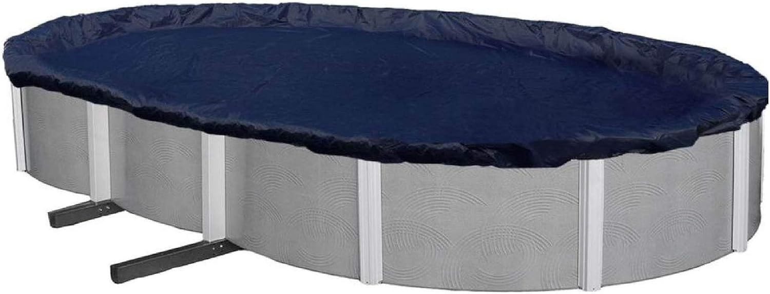 Winter Block Aboveground Pool Cover, Fits 15' x 30' (Oval), Solid Blue
