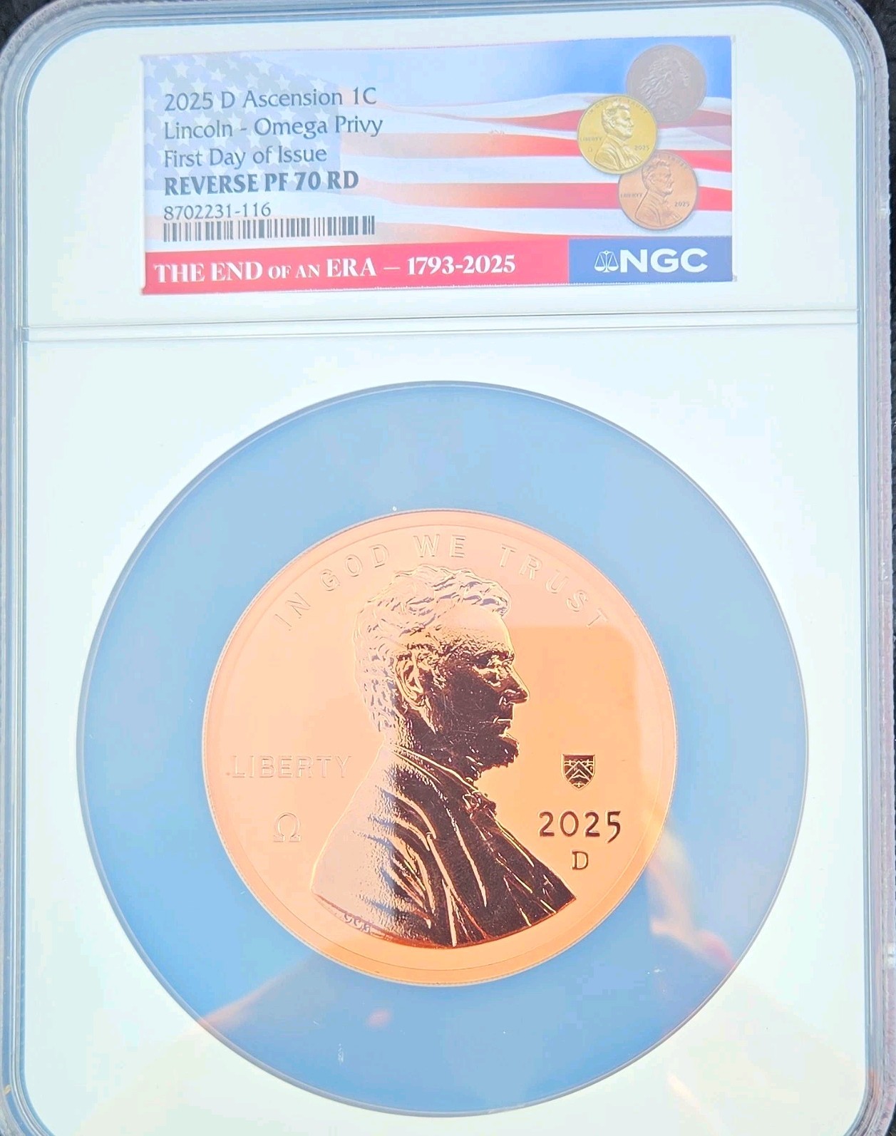2025 D Ascension 1C NGC PF70 RD Reverse Proof Omega Privy FDOI 2025 D Ascension 1C NGC PF70 RD Reverse Proof Omega Privy FDOI