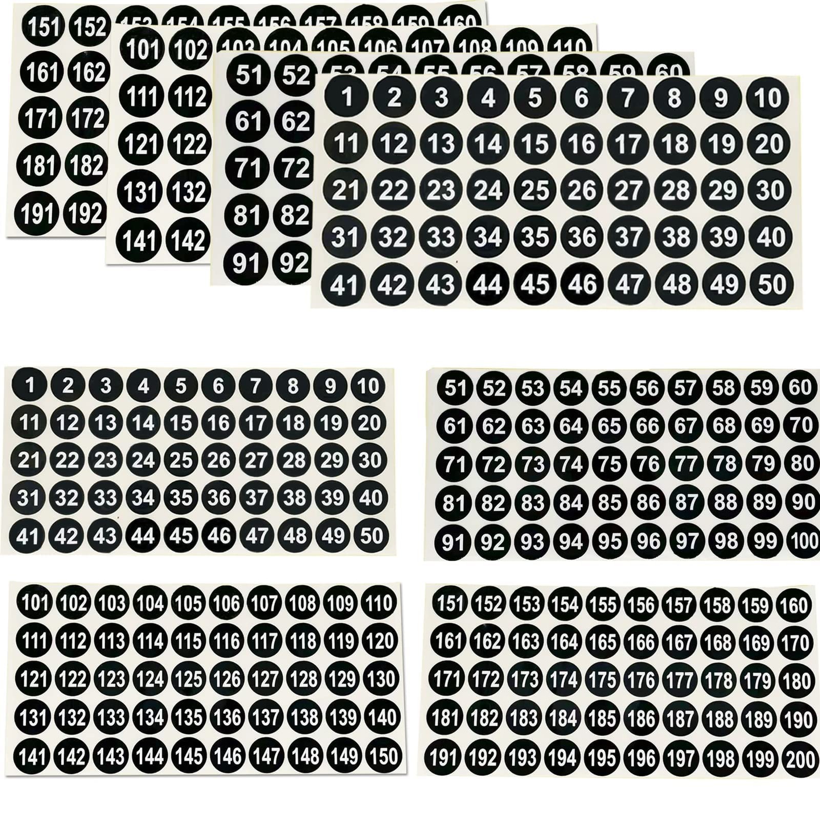 12 Sheets 1 to 200 Vinyl Number Stickers 3Sets 1-200, Black,1\ 12 Sheets 1 to 200 Vinyl Number Stickers 3Sets 1-200, Black,1\