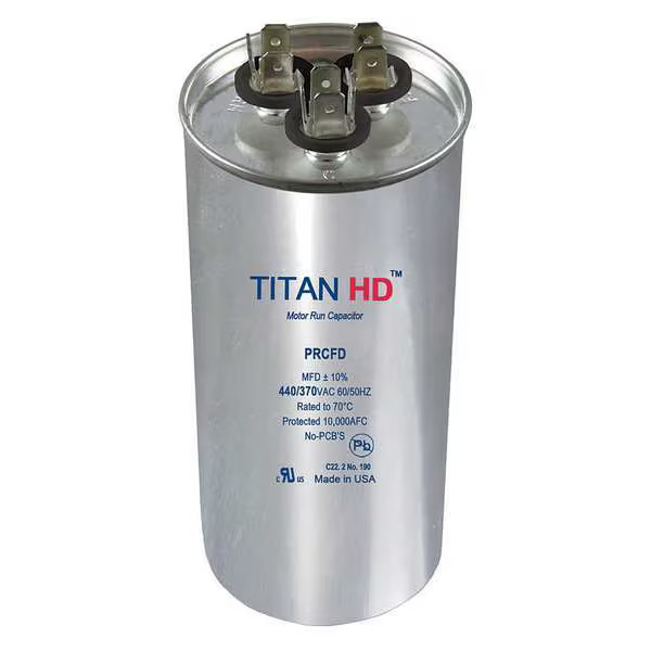 Titan Hd Motor Dual Run Cap,35/5 MFD,440V,Round PRCFD355A Titan Hd PRCFD355A
