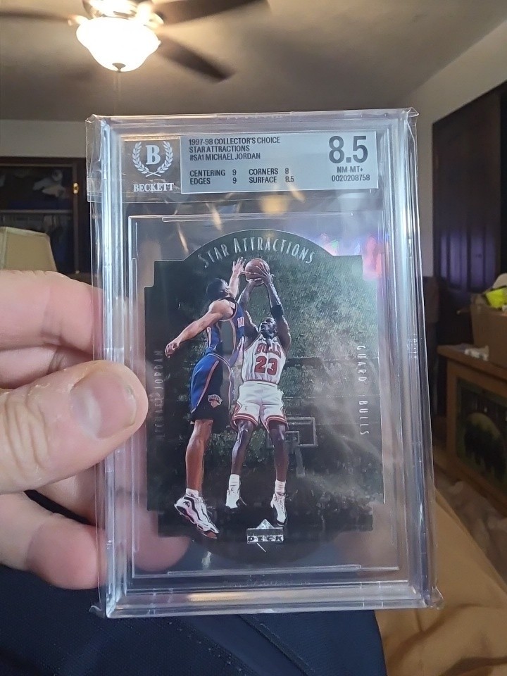 1997 UD COLLECTOR CHOICE'S MICHAEL JORDAN STAR ATTRACTIONS DIE CUT💥🗯 BGS 9 🔥 1997 UD COLLECTOR CHOICE'S MICHAEL JORDAN STAR ATTRACTIONS DIE CUT💥🗯 BGS 9 🔥