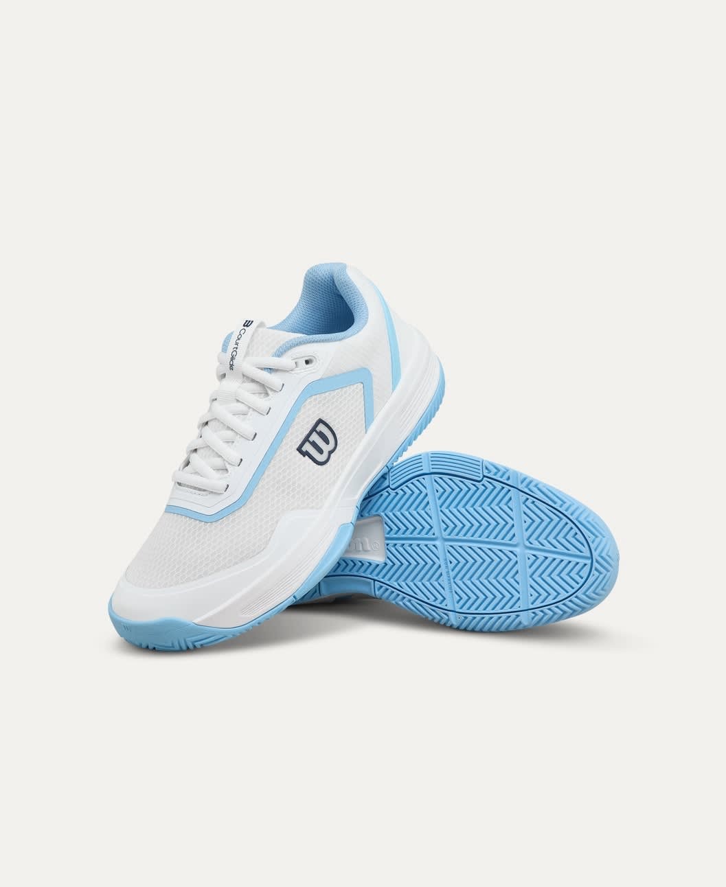Wilson Courtglide Women's Tennis Shoes US 8 White Airy Blue Navy WRS339830 NWOB