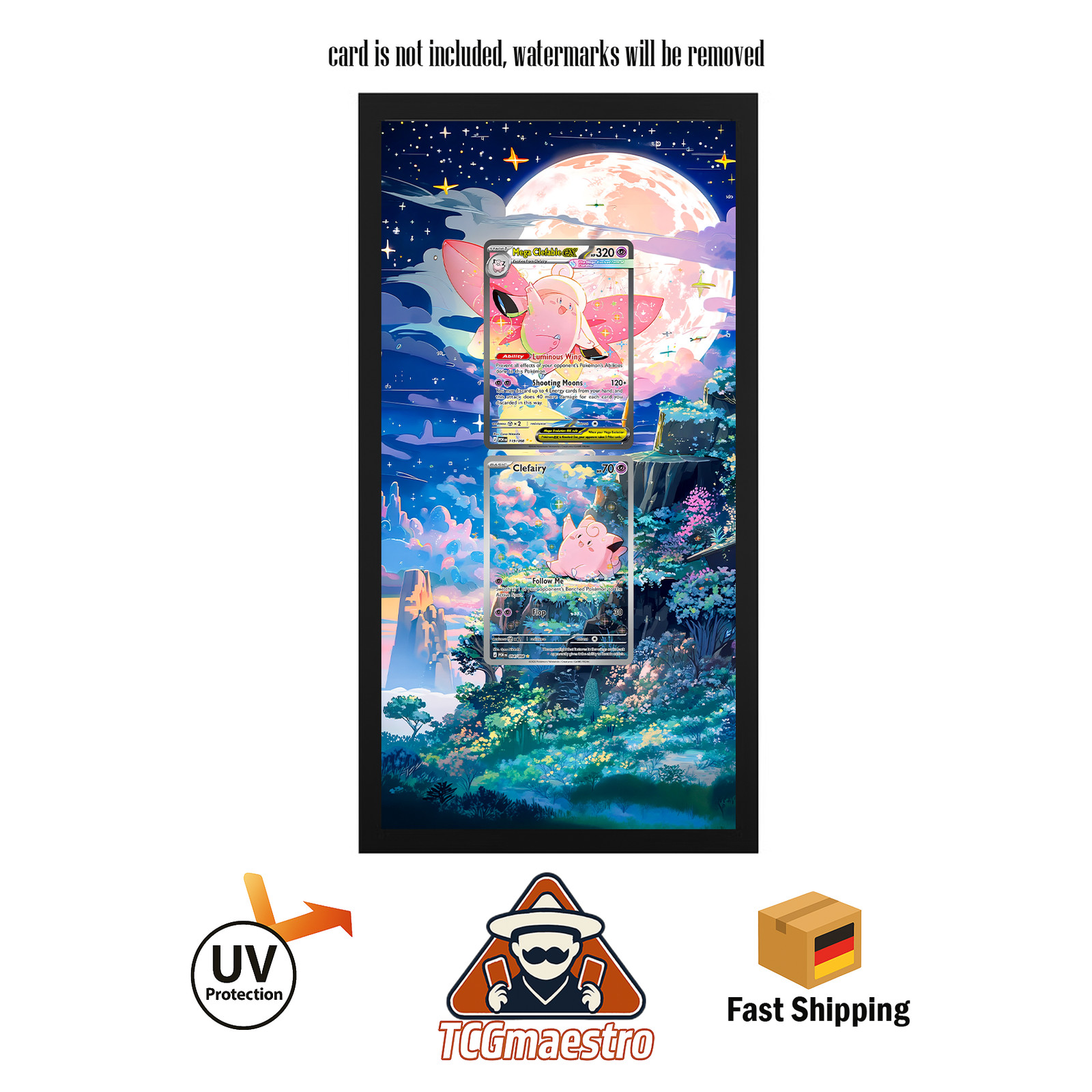 Picture Frame Pokemon Beep Pixi Clefairy Clefable POR Display Art Frame