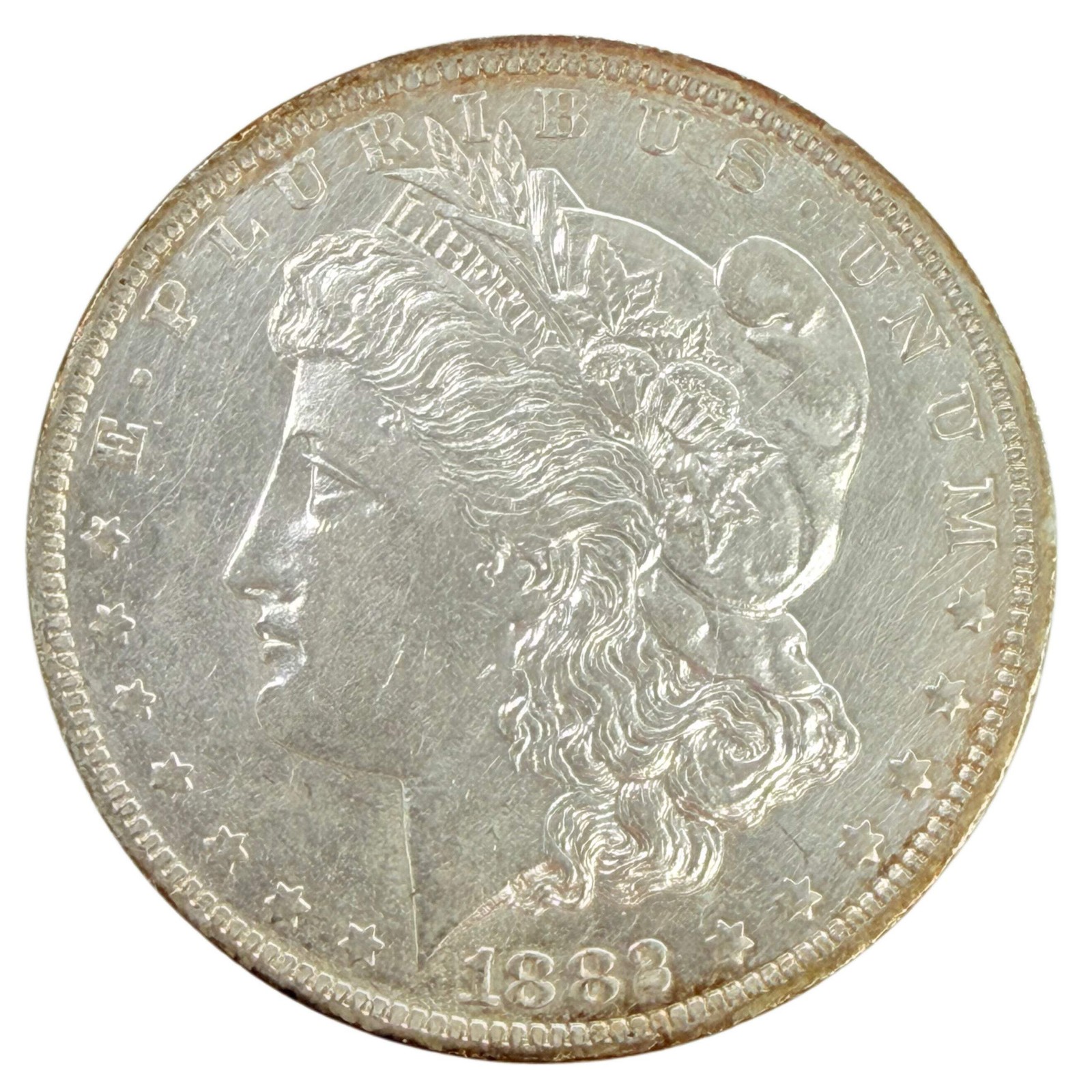 1882-O/S Morgan Silver Dollar (AU Details)