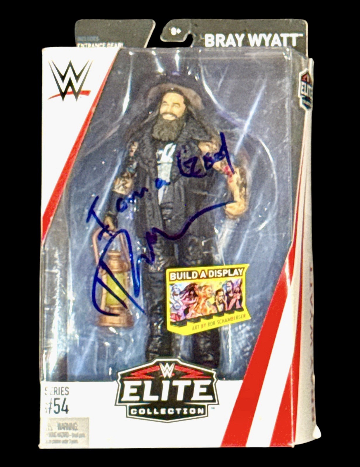 WWE BRAY WYATT SIGNED ELITE COLLECTION SERIES 54 TOY WITH JSA COA AND CASE RARE