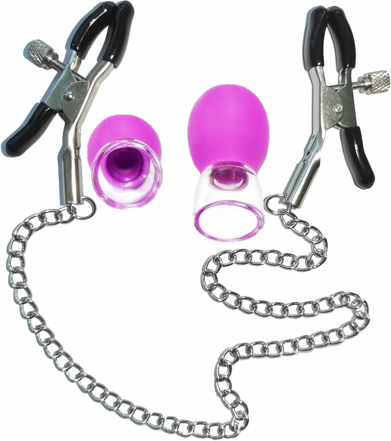 Adjustable Metal Nipple Clamps Necklace Entertainment Chain Clip for Women/Man N