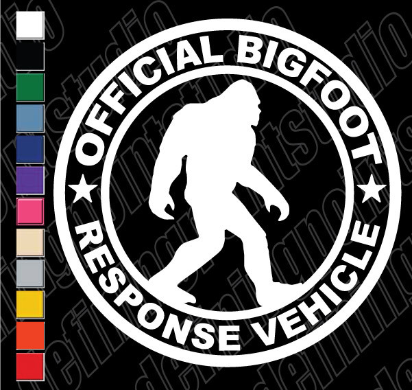 Official Bigfoot Sasquatch Response Vehicle decal vinyl sticker 