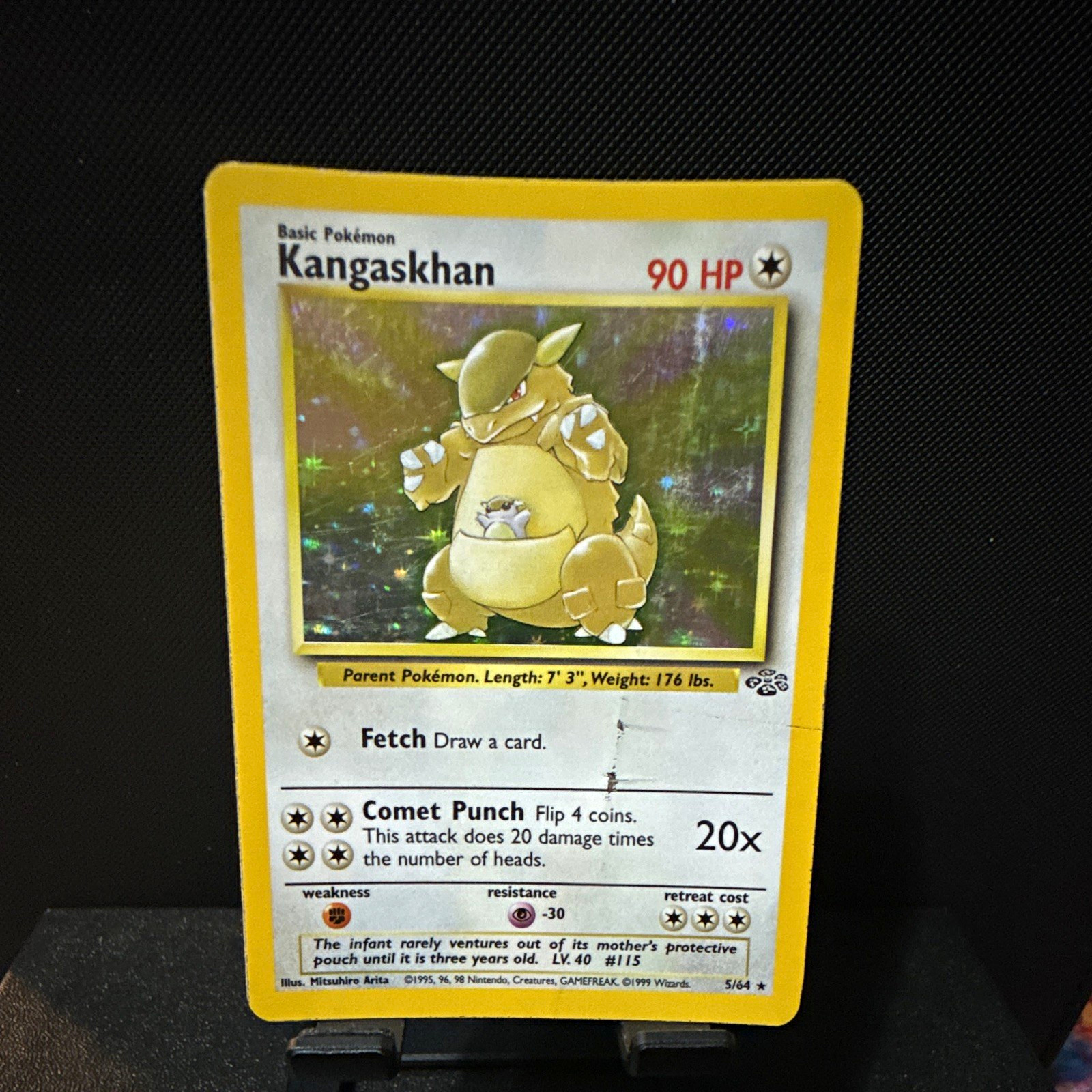 Wizards of the Coast Kangaskhan 5/64 Jungle Holo Rare 1999 vintage HP/Damaged 