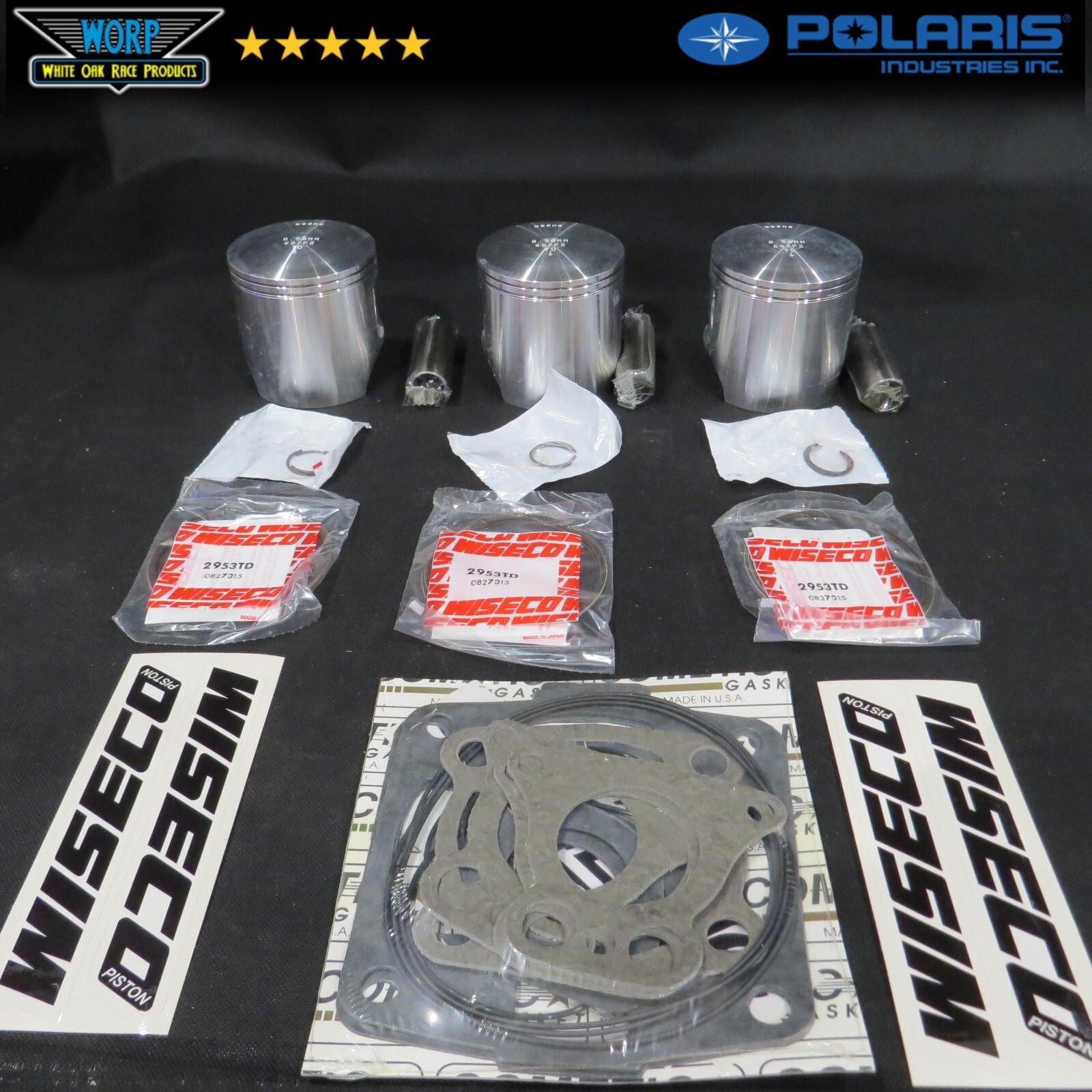 75mm +.50mm Oversize Wiseco Top End Kit Polaris SL900 Triple SL 900 1996-1997