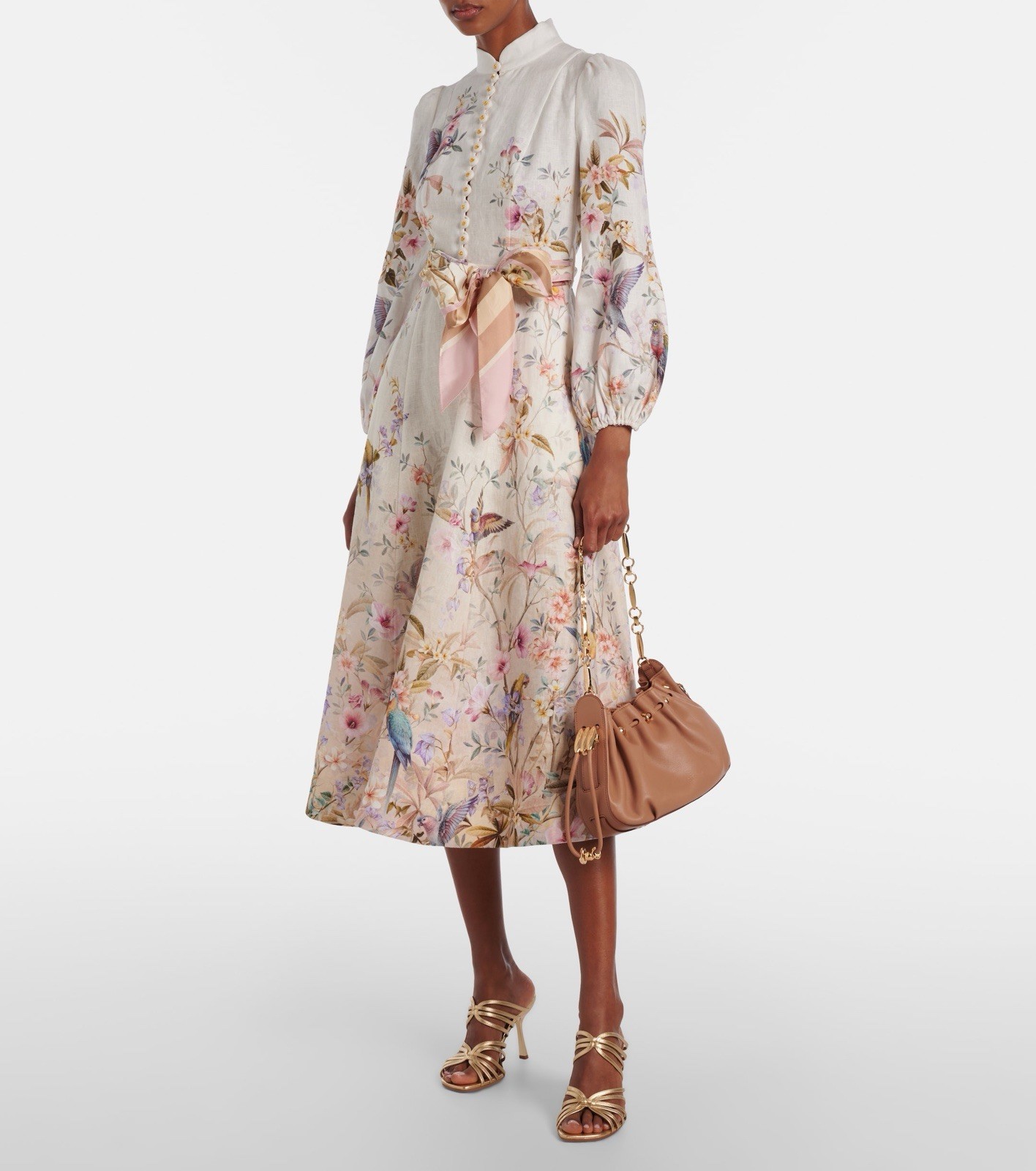 Zimmermann Midi Dress Rebellion Printed Linen Size 2 US 8 $1225 Zimmermann Midi Dress Rebellion Printed Linen Size 2 US 8 $1225