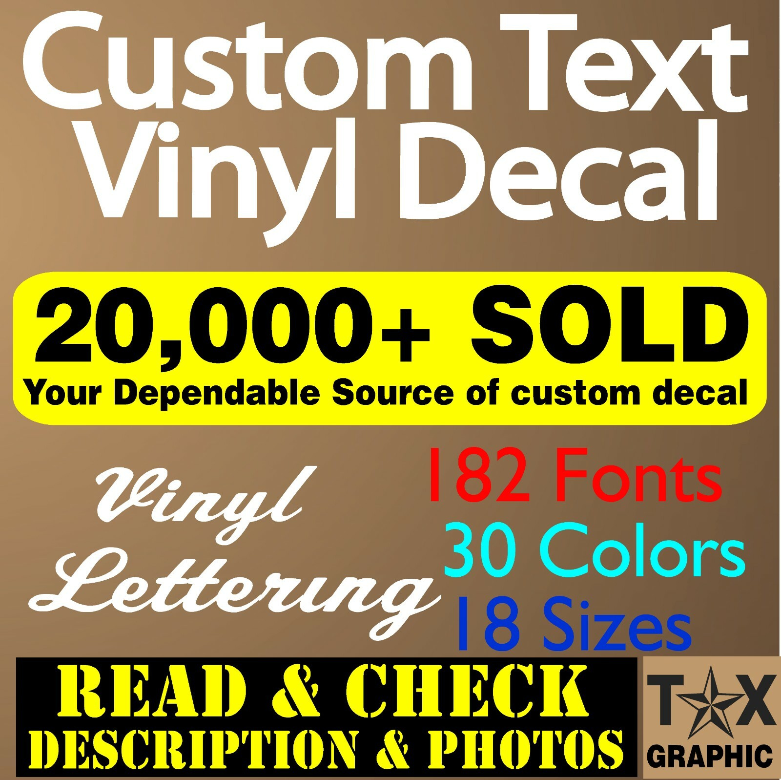 Custom Decal Vinyl Lettering Personalized  Business Sign Text Name  Window Car