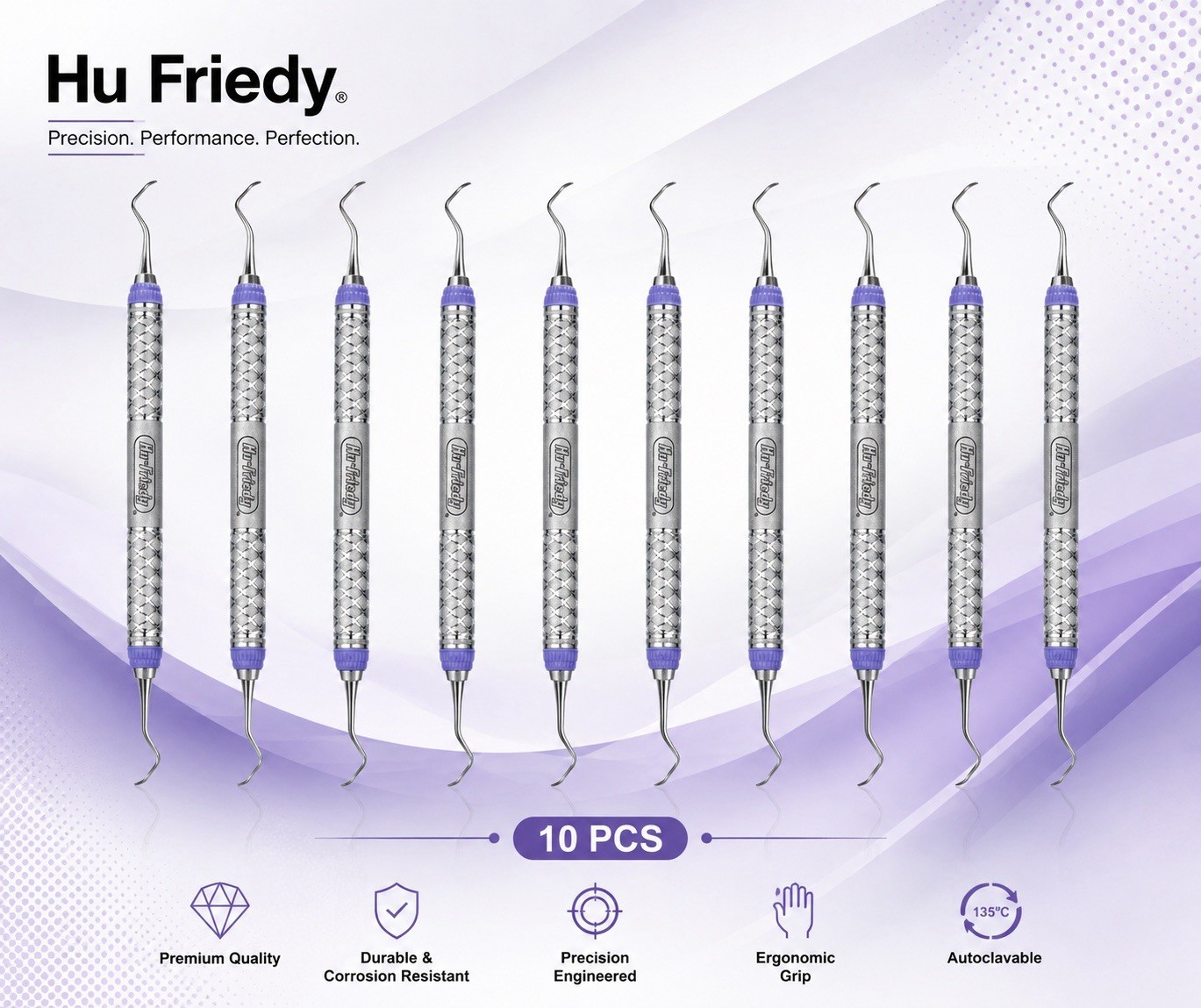 Hu-Friedy SBH5/69E2 Double End Dental Barnhart 5/6 Curette Everedge 2.0 9 Handle