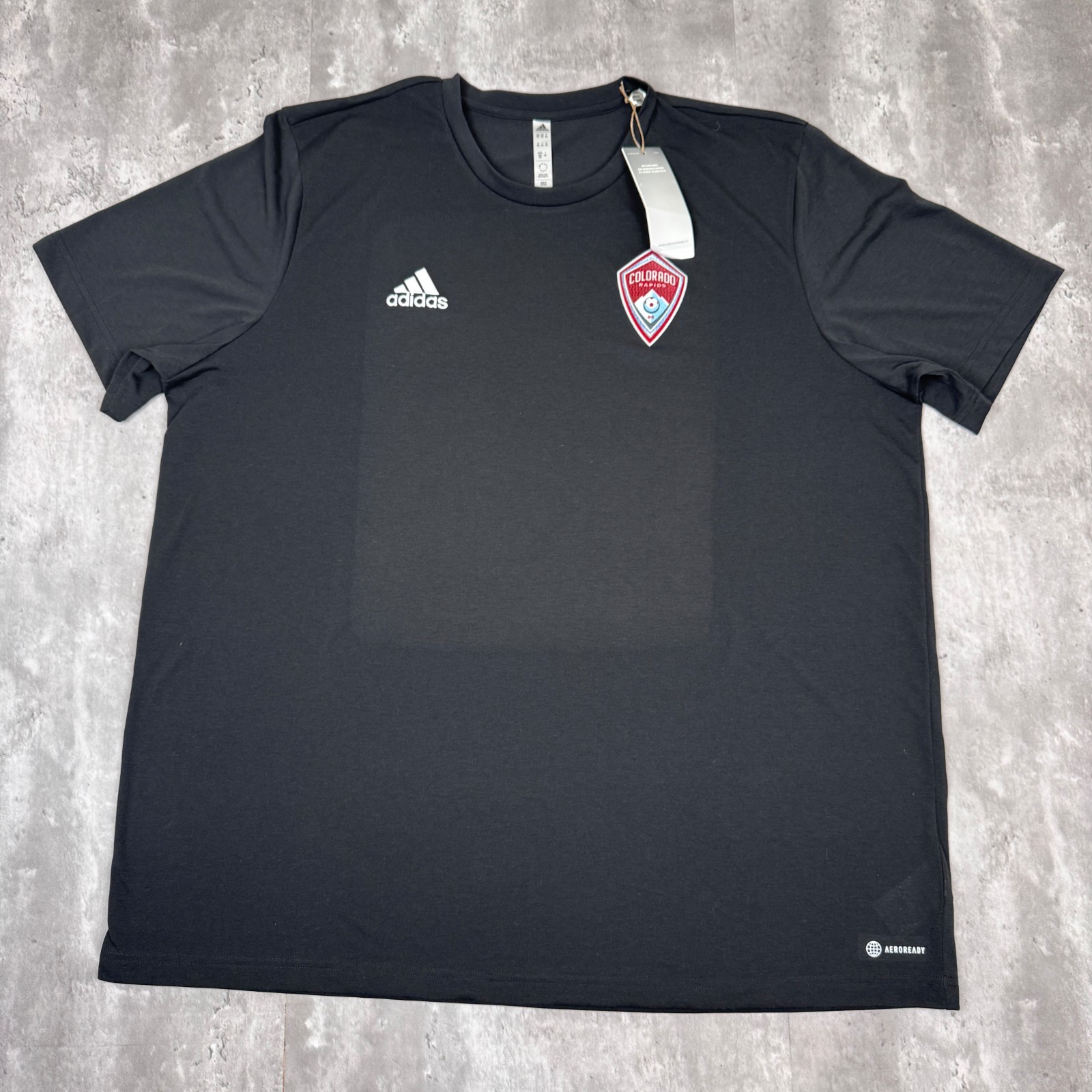 Adidas Colorado Rapids Pregame T-Shirt Mens 2XL Black Aeroready MLS Soccer NWT