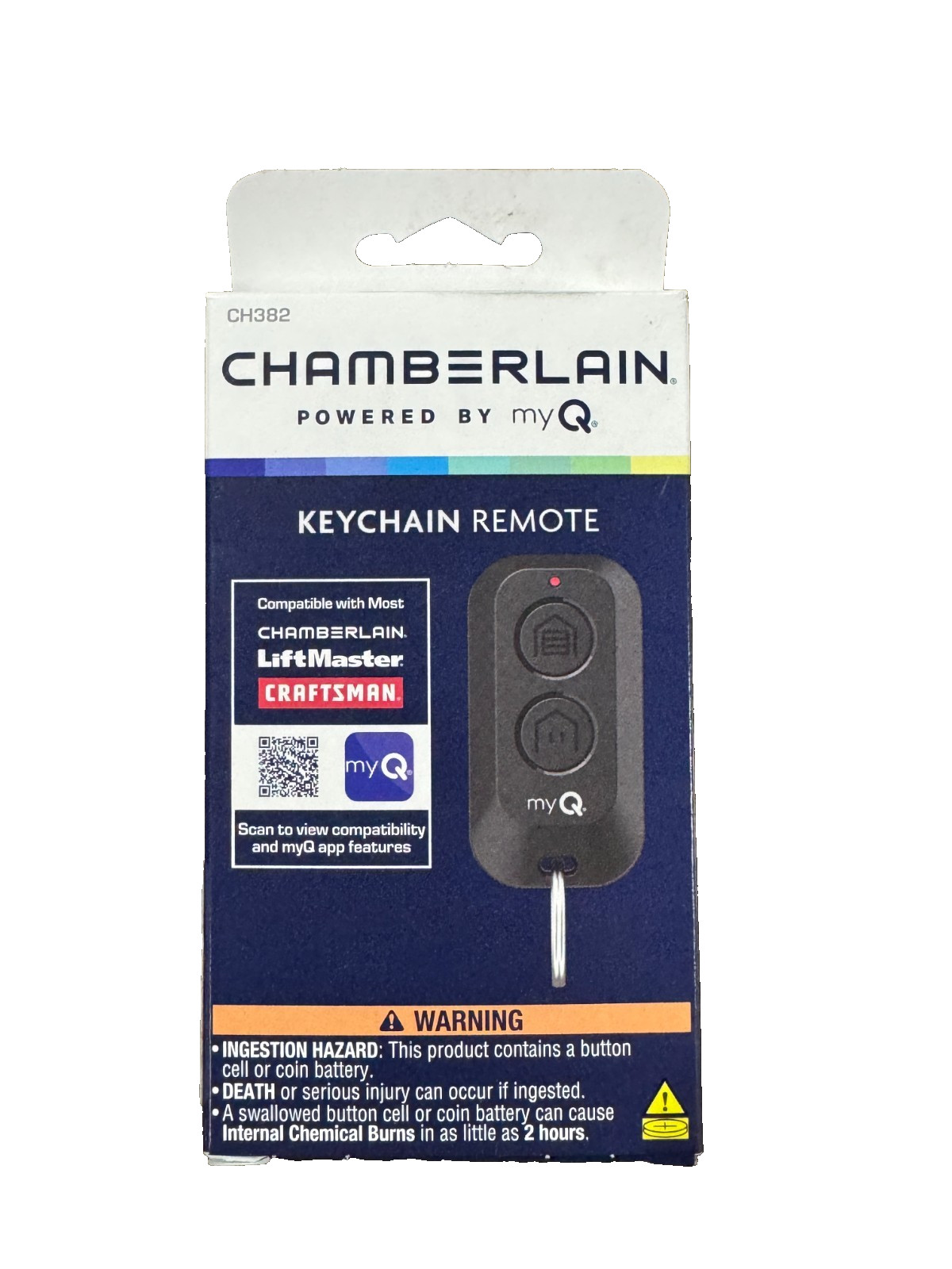 Chamberlain CH382 Keychain Garage Door Opener Remote LiftMaster Craftsman myQ