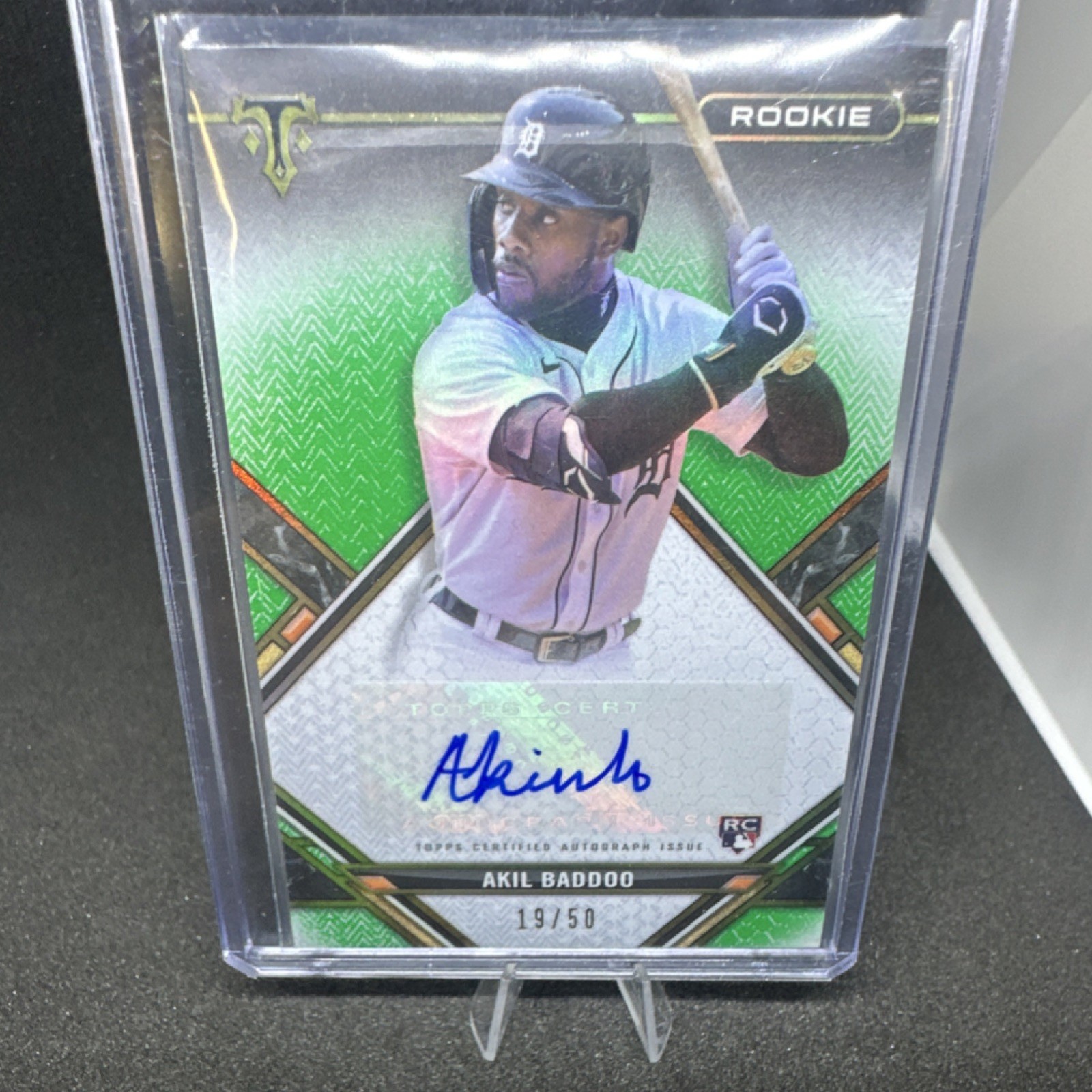 Topps 2021 Triple Threads Akil Baddoo Emerald Auto #RAC-ABA Tigers MLB /50