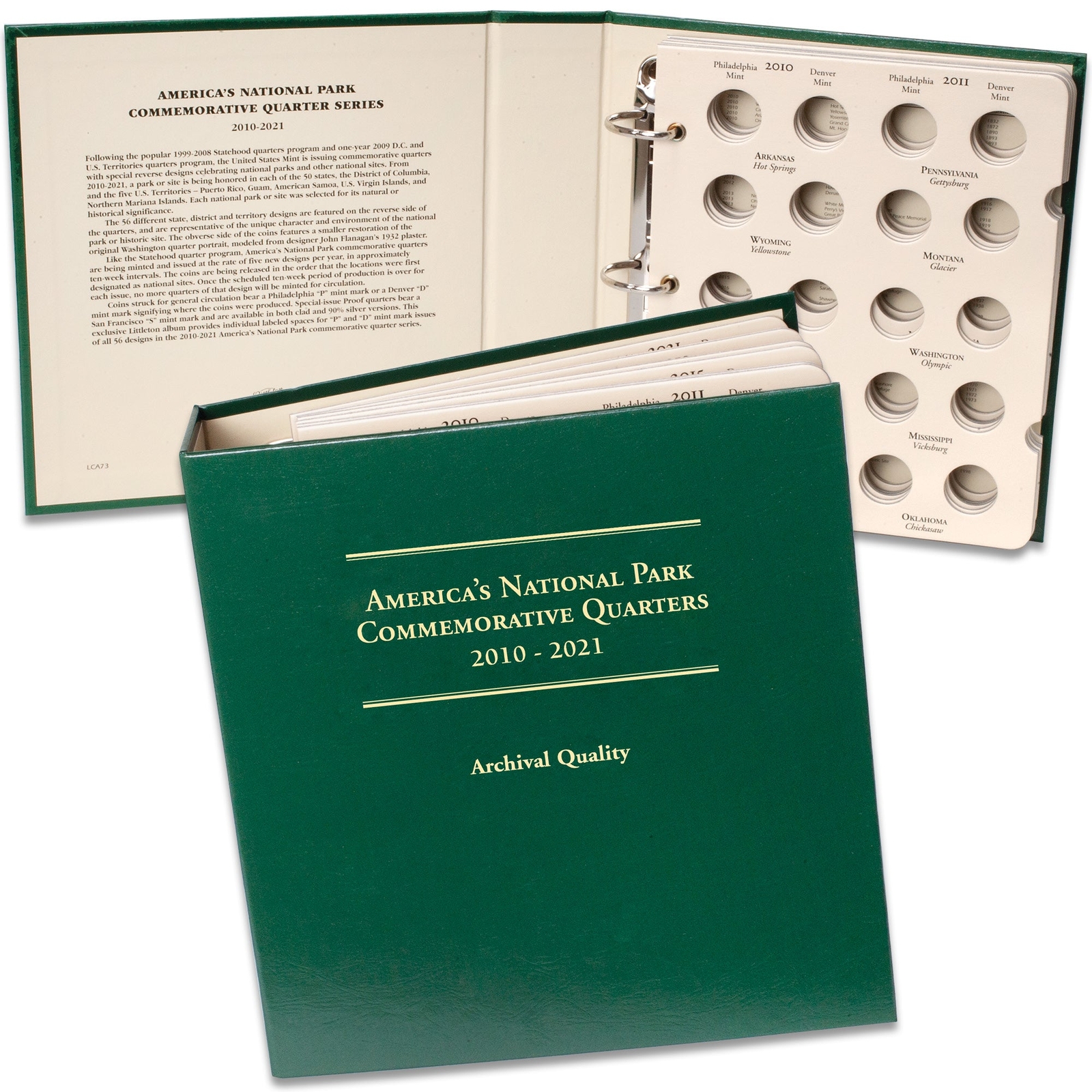 2010-2021 P&D America's National Park Quarter Series Album Coin Storage