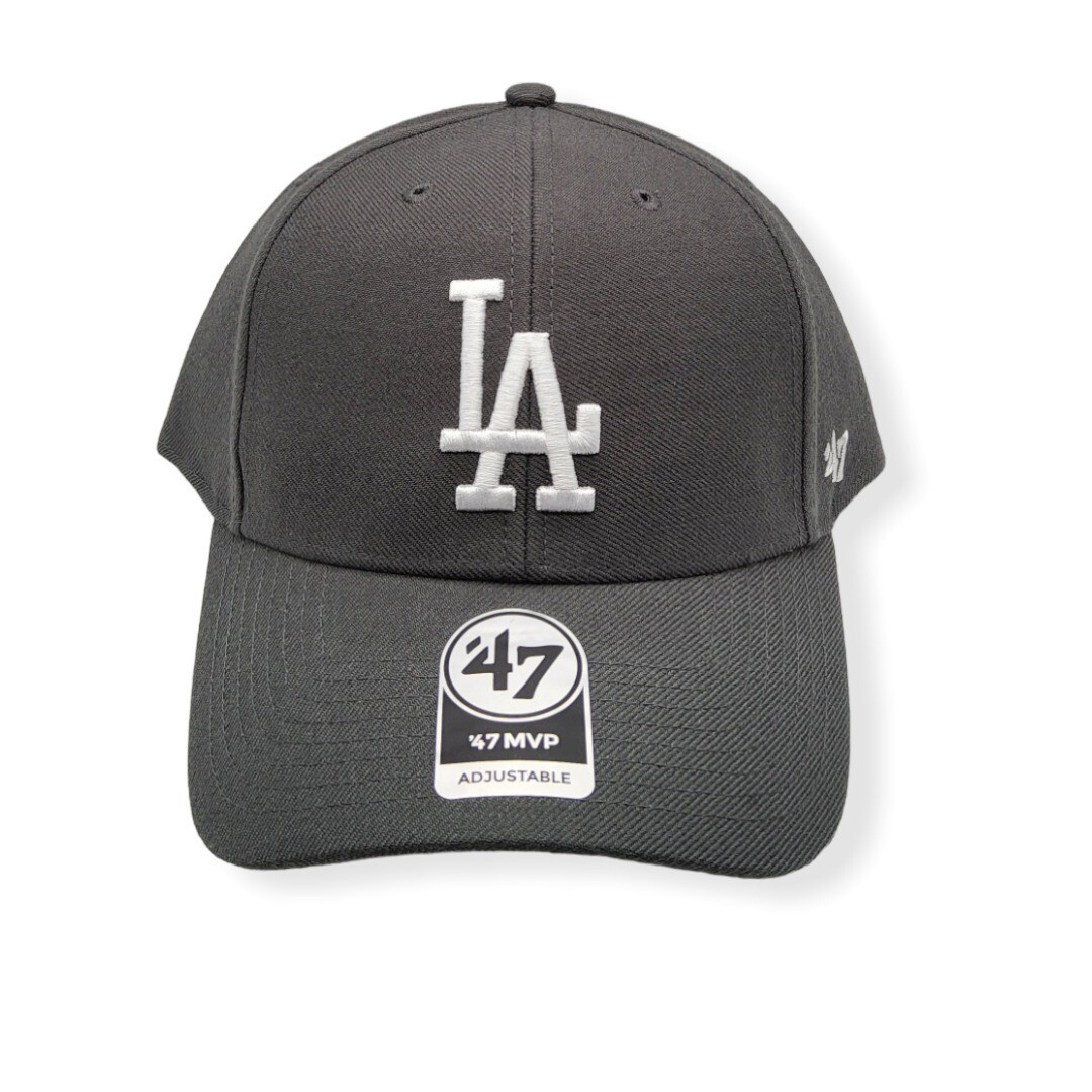 \'47 Los Angeles Dodgers MVP Charcoal/White Logo Adjustable Strap Hat Cap