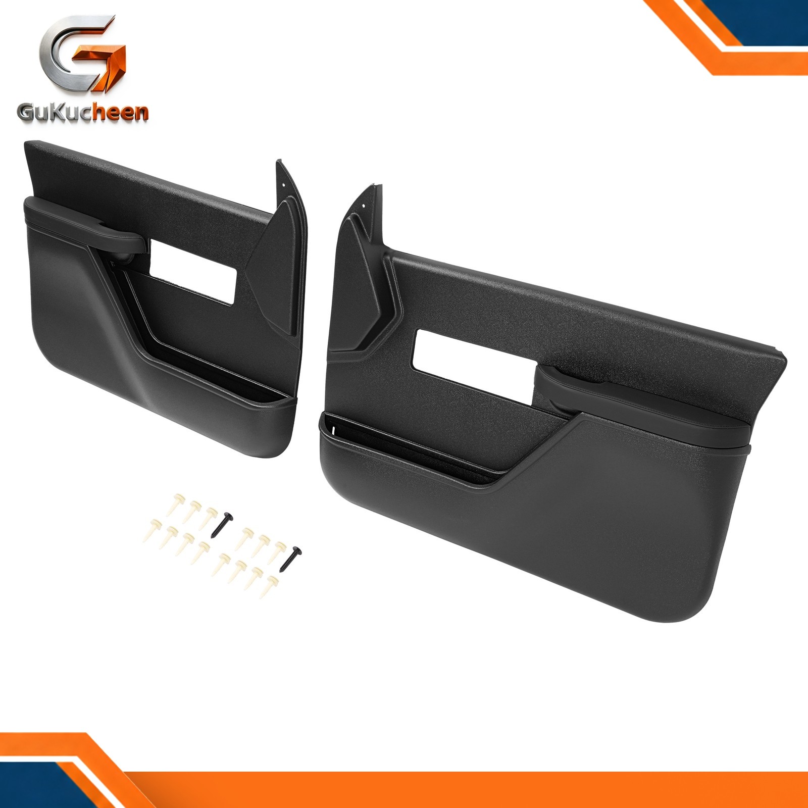 NEW Inner Door Panel Pair For 1990-1994 Chevrolet GMC Sierra Silverado Black