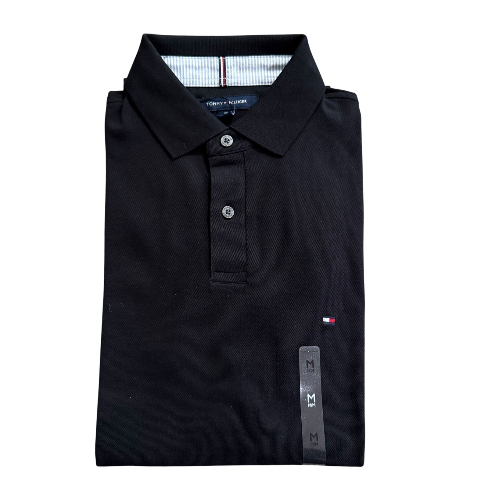 NWT Tommy Hilfiger Men\'s Solid Stretch Cotton Mesh Regular Fit Short Sleeve Polo